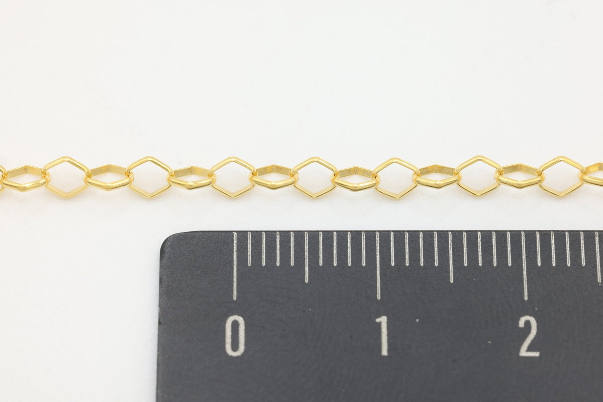 3mm Marquise Diamond Cable Chain, 925 Sterling Silver, Wholesale, Pay Per Foot, Jewelry Making Chain - HarperCrown