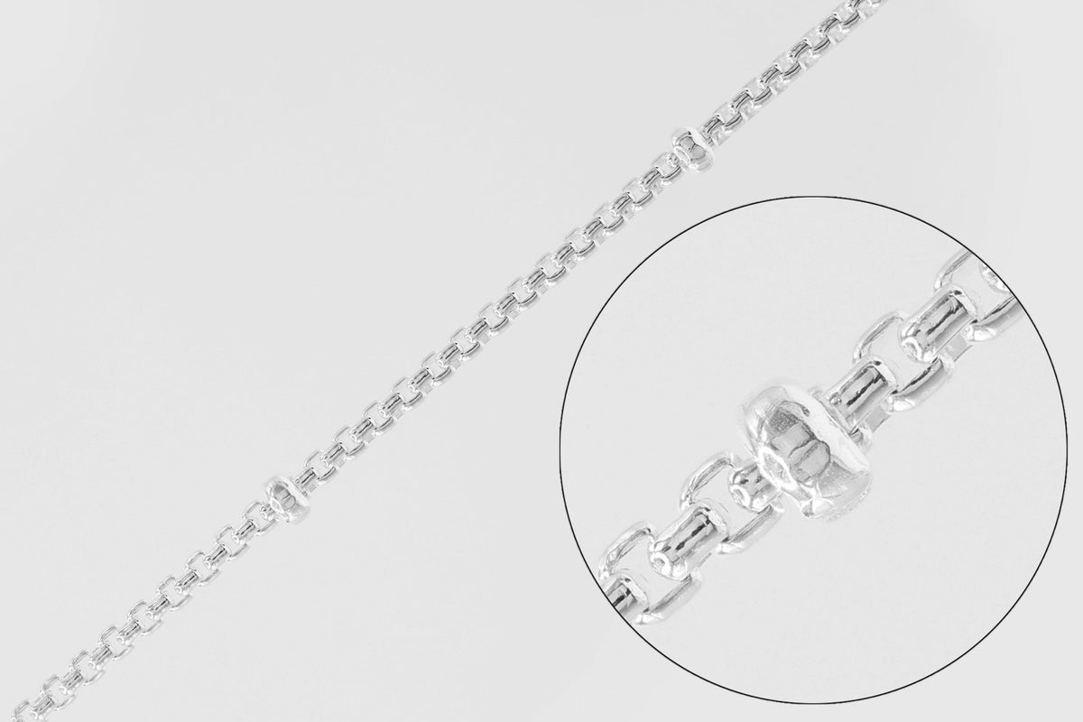 3mm Satellite Rolo Chain, 925 Sterling Silver, Wholesale, Pay Per Foot, Rondelle, Jewelry Making Chain - HarperCrown