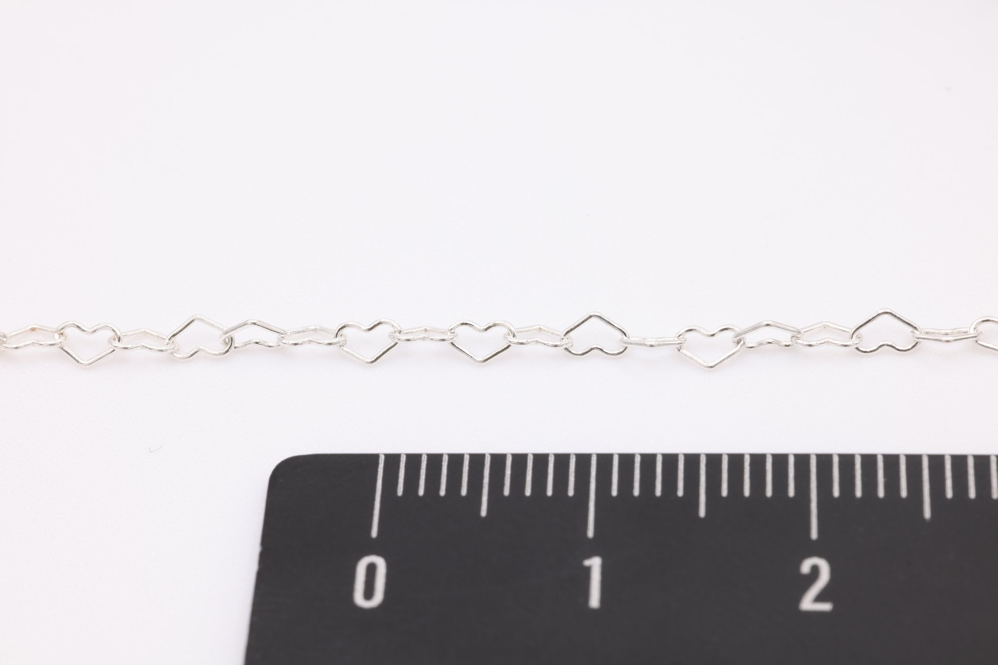 3mm x 2mm Heart Chain, Sterling Silver, Heart Cable Chain Wholesale Jewelry Making - HarperCrown