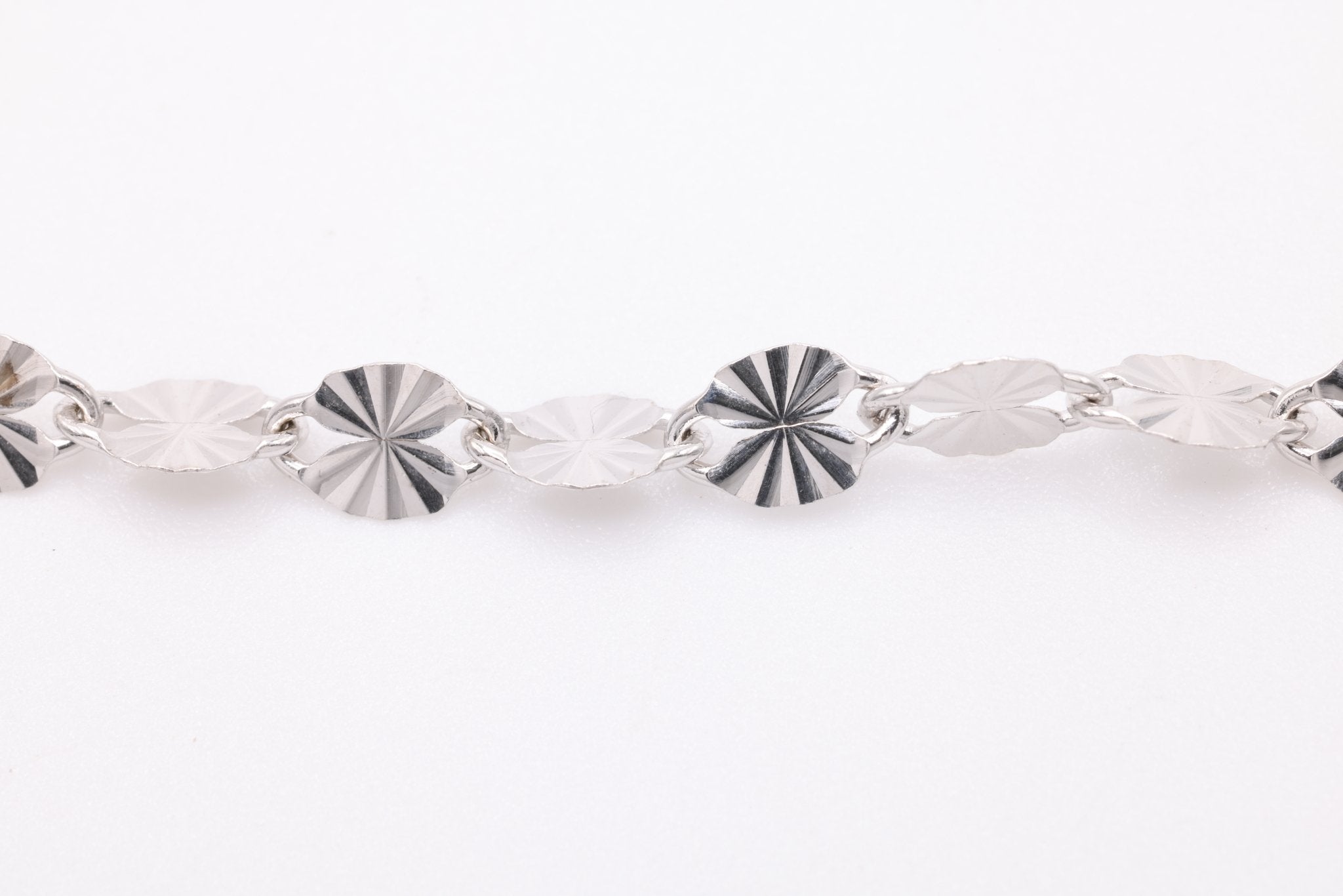 3mm x 4.5mm Starburst Chain, 925 Sterling Silver, Diamond Cut, Bulk Spool Pay Per Foot Jewelry Making Chain - HarperCrown