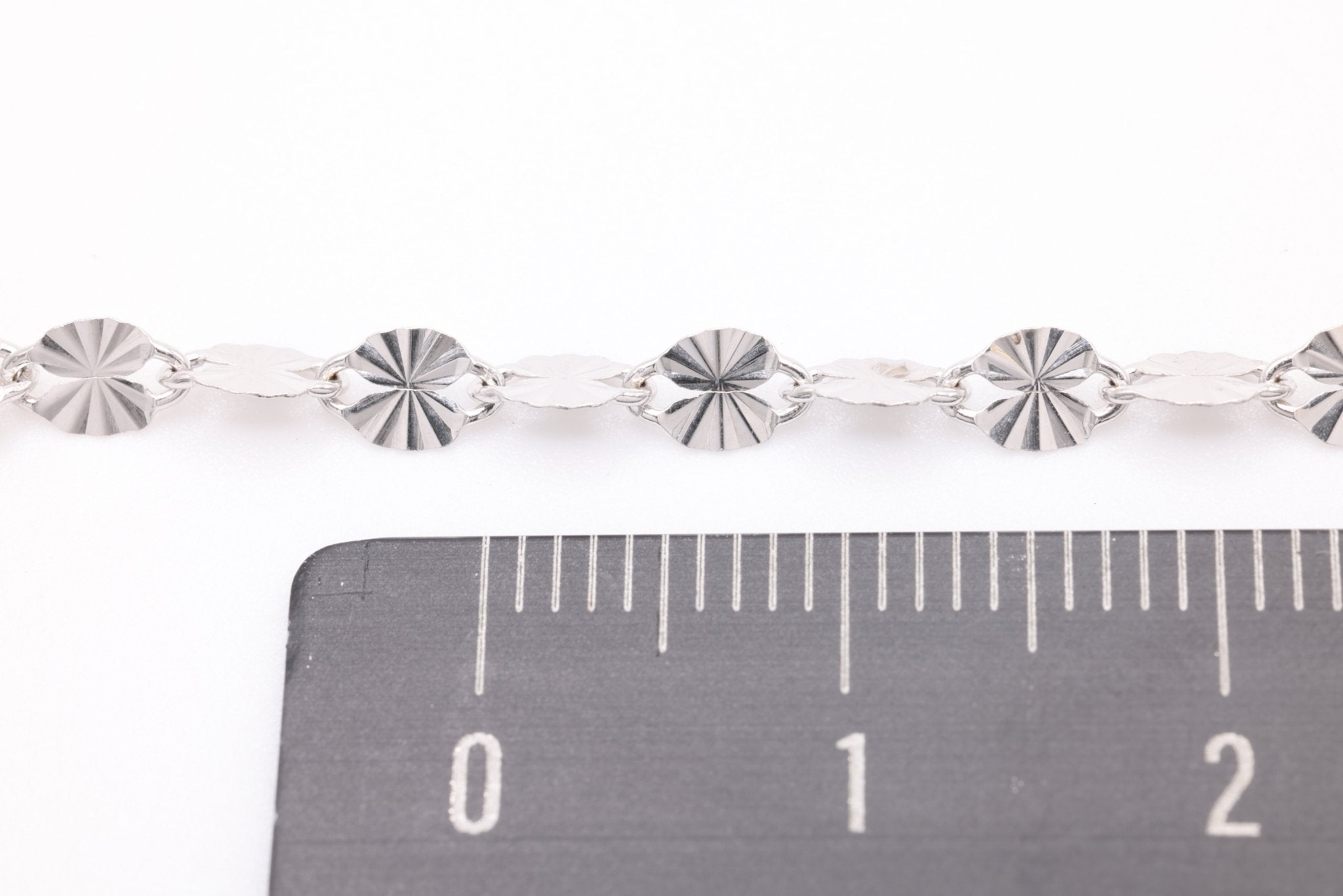 3mm x 4.5mm Starburst Chain, 925 Sterling Silver, Diamond Cut, Bulk Spool Pay Per Foot Jewelry Making Chain - HarperCrown