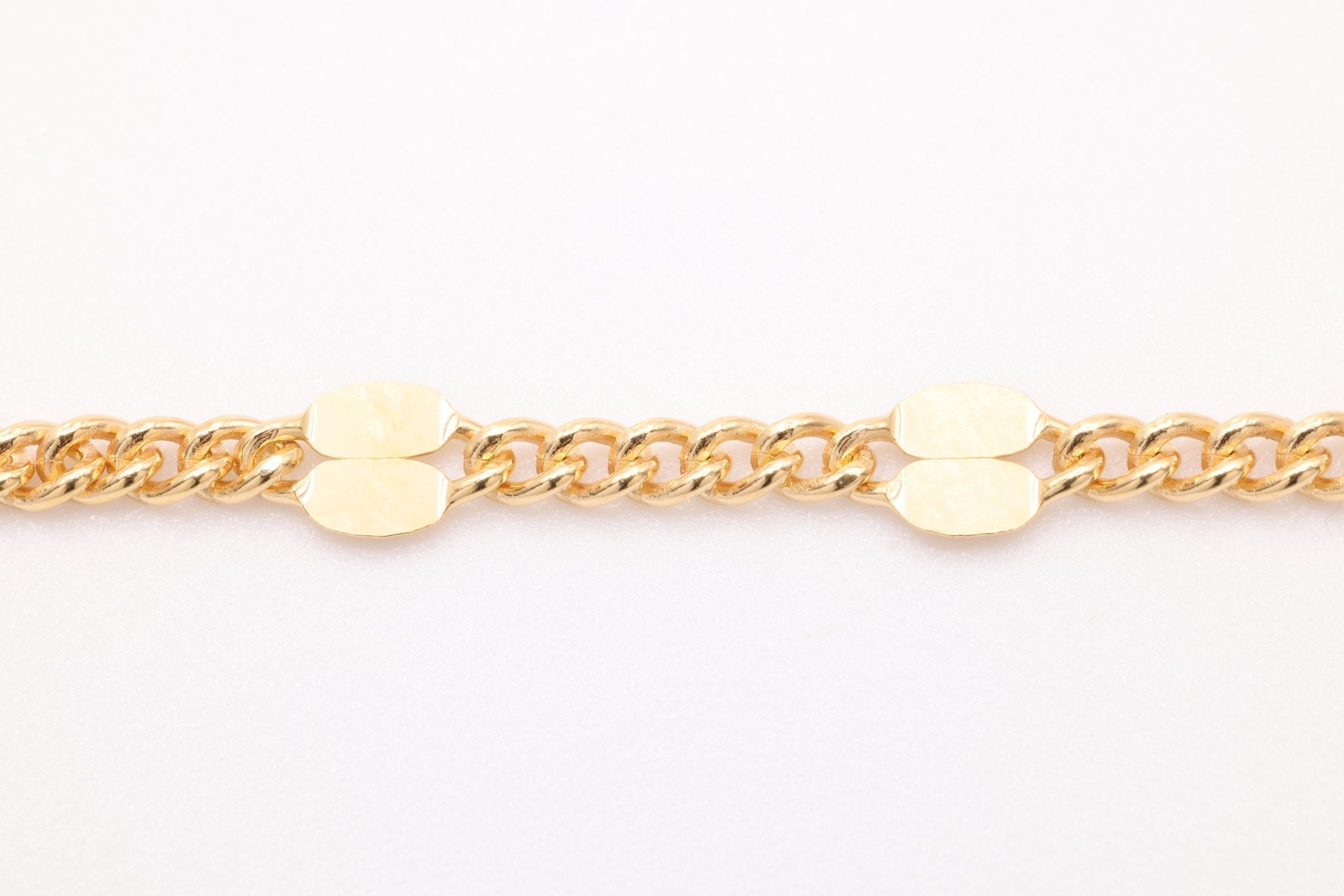 3mm x 4mm Dapped Curb Chain, Gold - Filled, Bulk Spool Pay Per Foot Jewelry Making Chain - HarperCrown