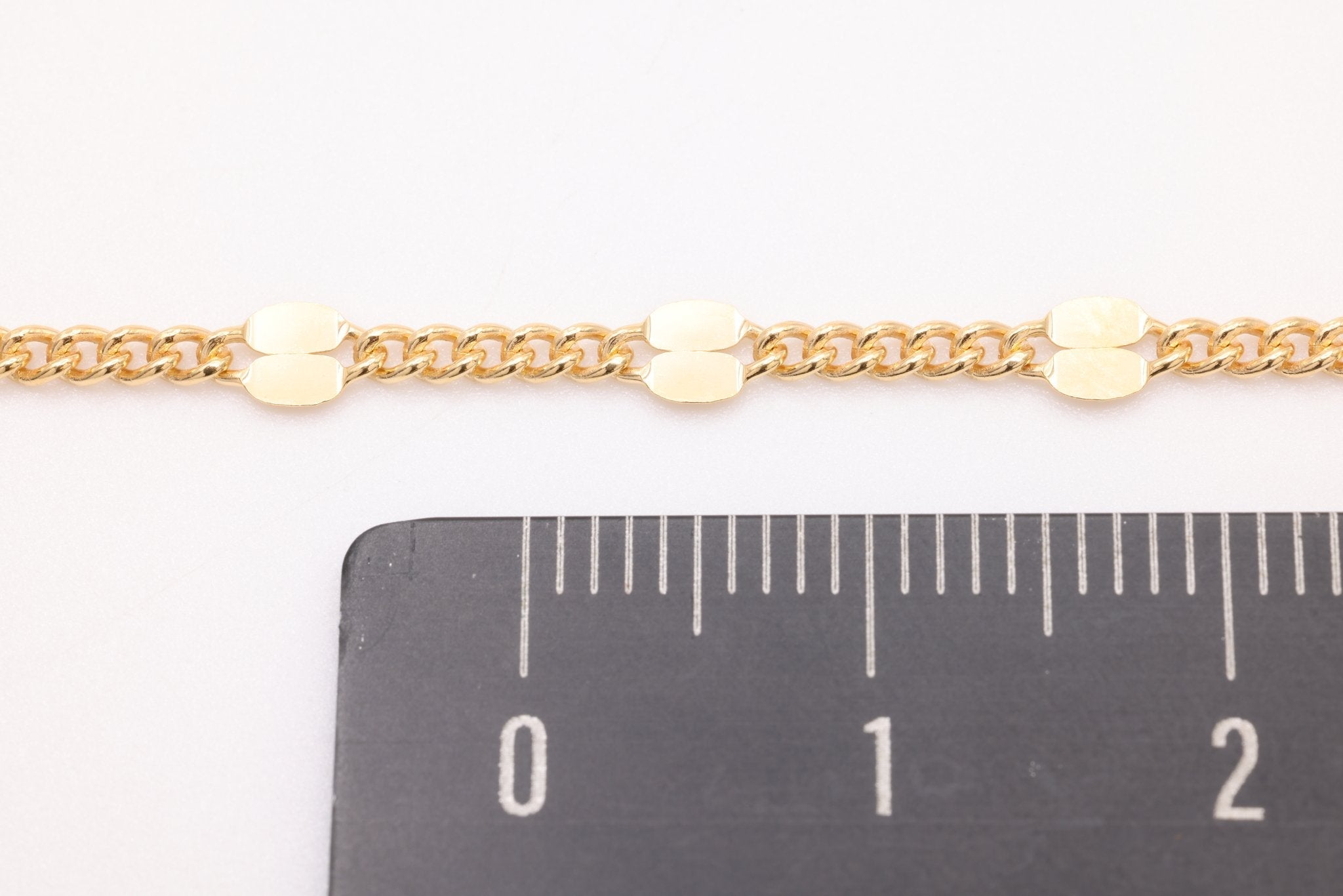 3mm x 4mm Dapped Curb Chain, Gold - Filled, Bulk Spool Pay Per Foot Jewelry Making Chain - HarperCrown