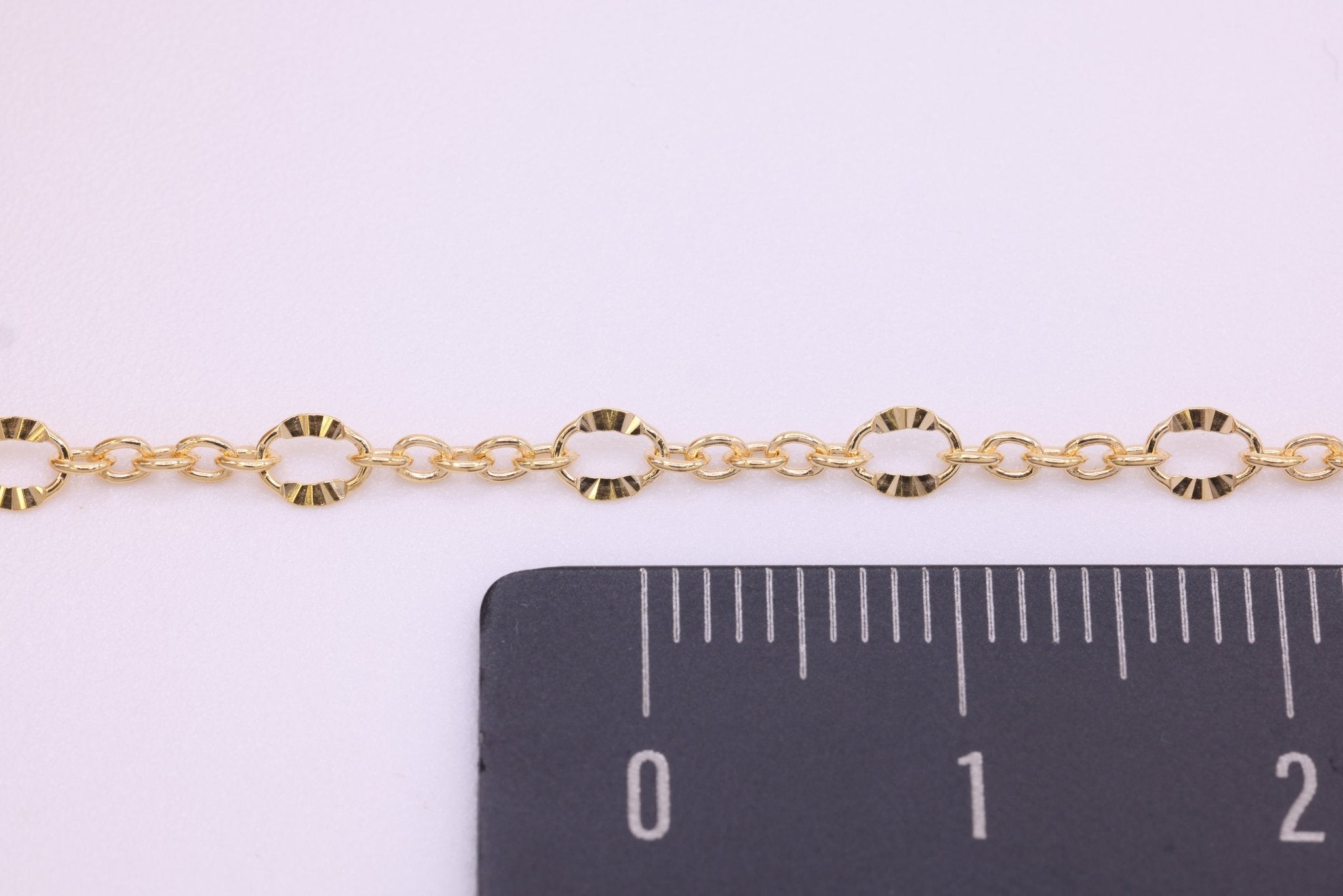 3mm x 4mm Starburst Cable Chain, 14/20 Gold - Filled, Wholesale, Pay Per Foot, Jewelry Making Chain - HarperCrown