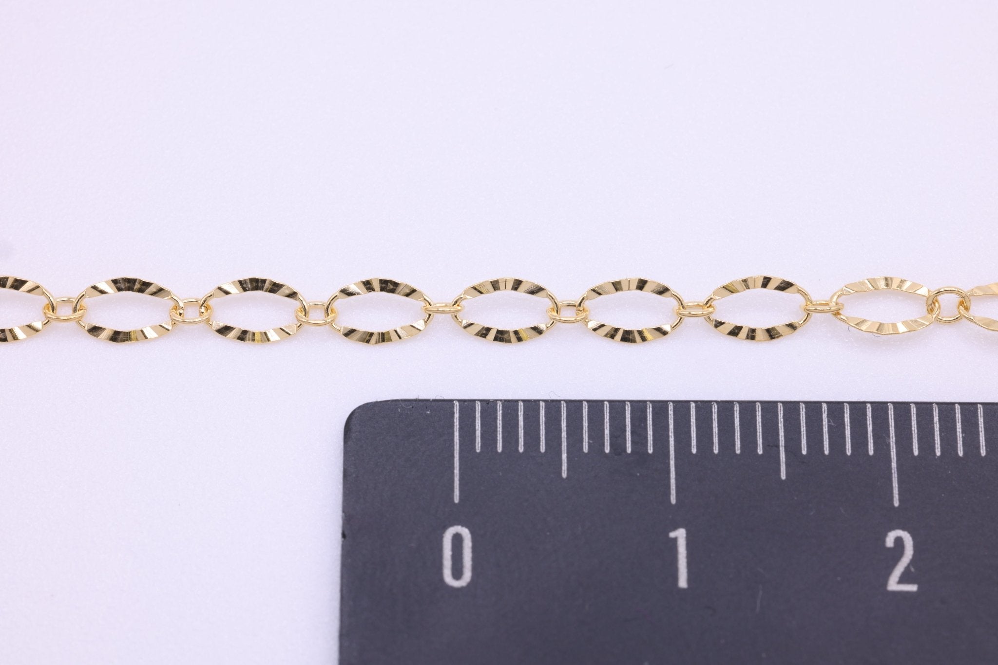 3mm x 5mm Oval Starburst Chain, 14/20 Gold - Filled, Wholesale, Pay Per Foot, Jewelry Making Chain - HarperCrown