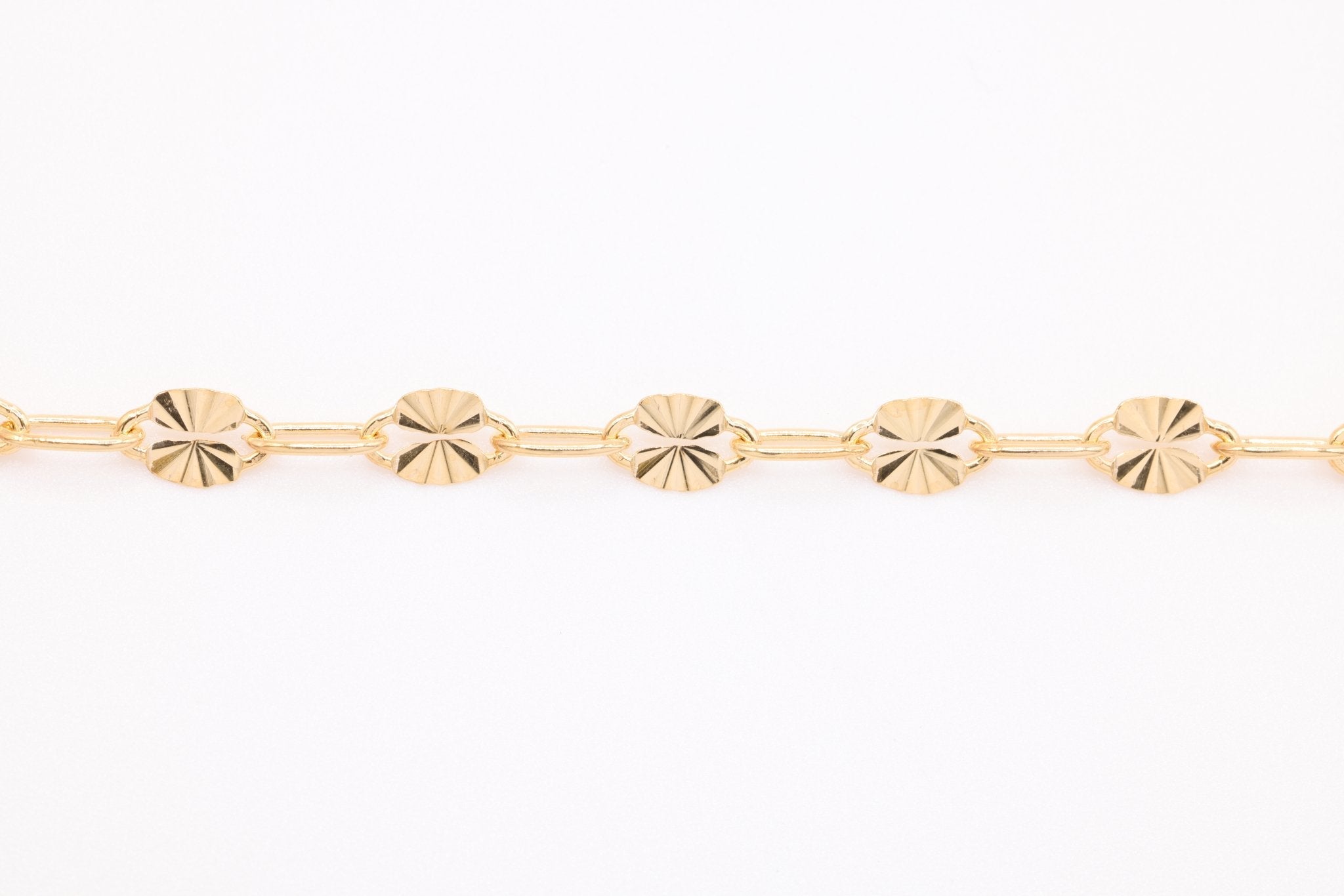 3mm x 5mm Starburst Diamond Cut Chain, 14K Gold - Filled, Bulk DIY Spool Pay Per Foot Jewelry Making Chain - HarperCrown