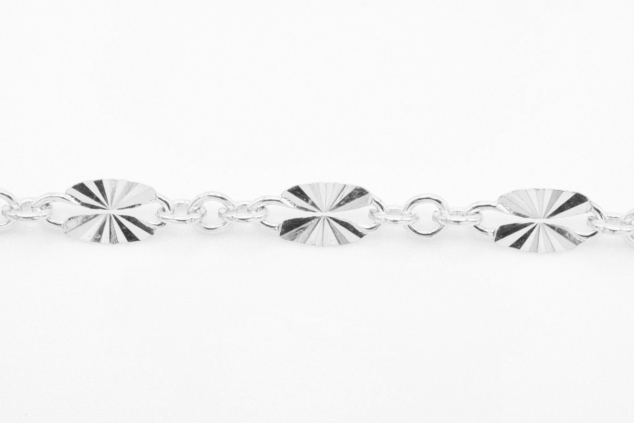 3mm x 6mm Starburst Chain, 925 Sterling Silver, Wholesale, Bulk DIY Spool Pay Per Foot Jewelry Making Chain - HarperCrown