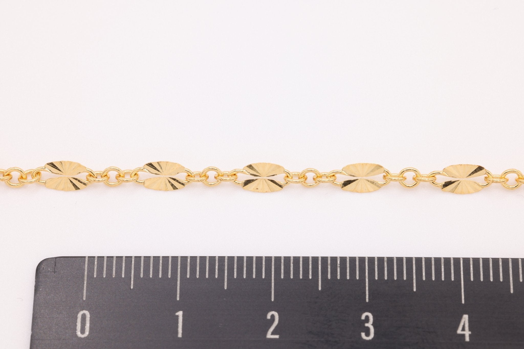 3mm x 6mm Starburst Chain, Gold - Filled, Bulk DIY Spool Pay Per Foot Jewelry Making Chain - HarperCrown