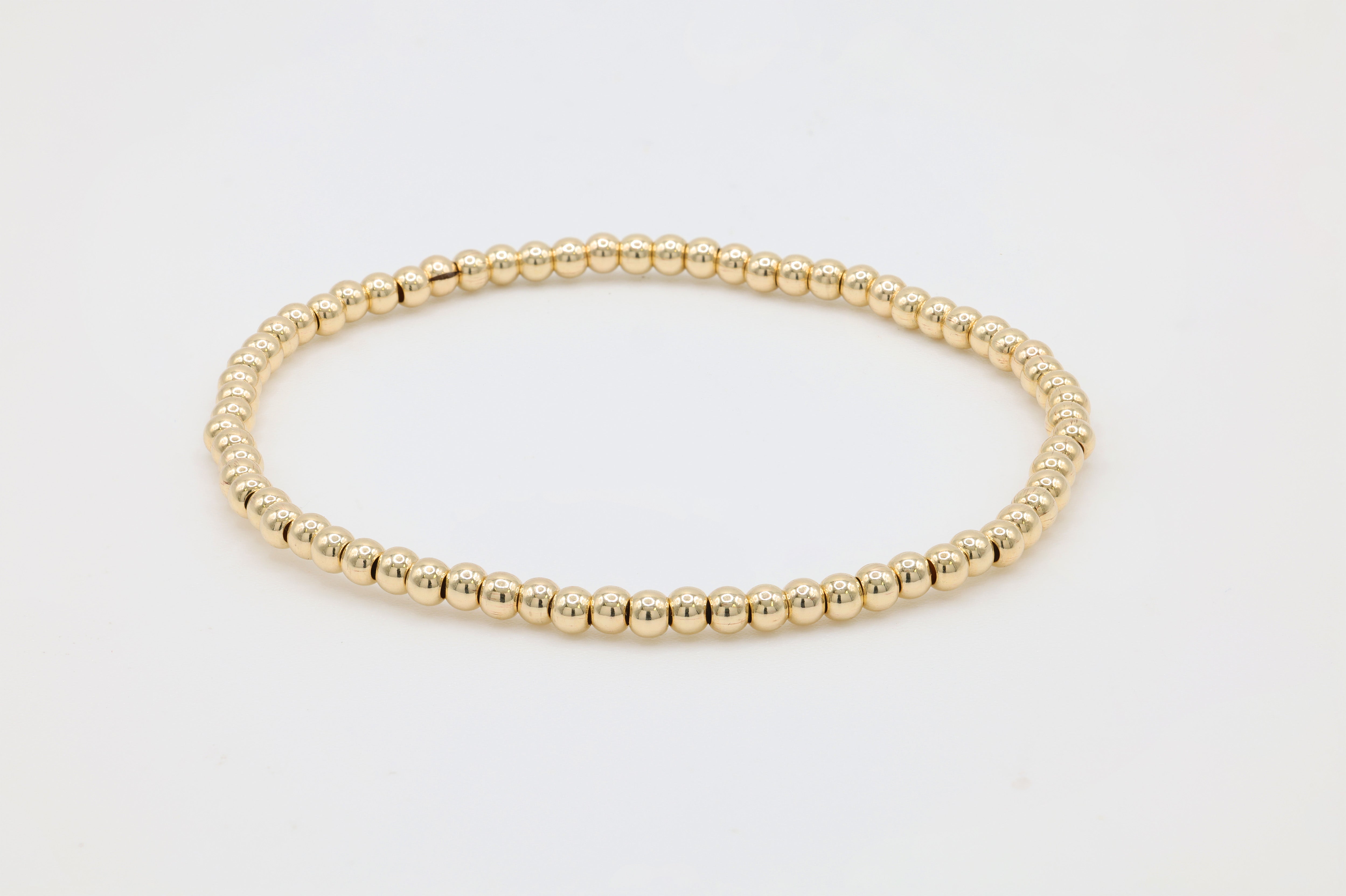 3mm Bead Bracelet, 14/20 Gold-Filled, Stretchable