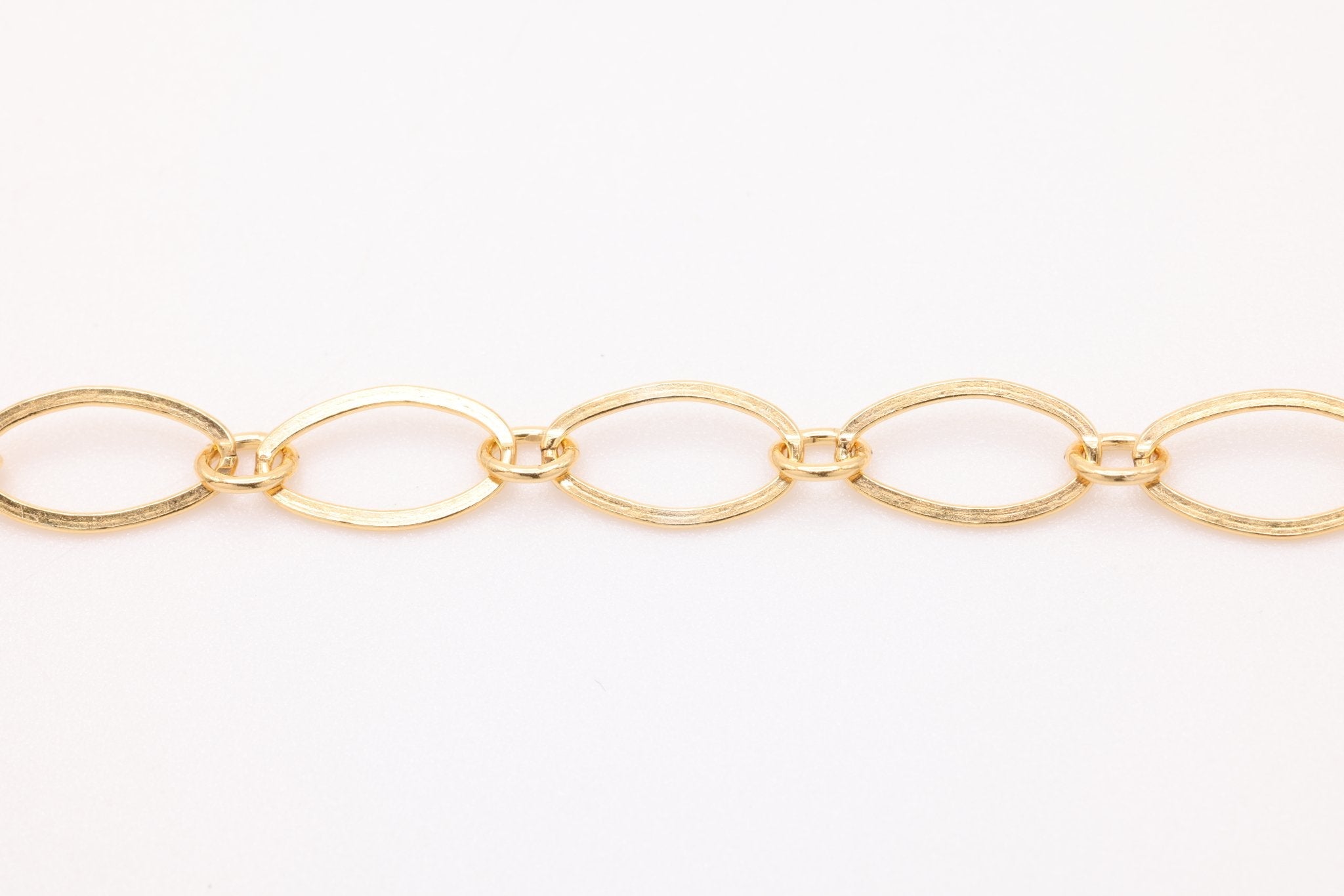 4.5mm x 8mm Flat Cable Chain, Gold - Filled, Bulk Spool Pay Per Foot Jewelry Making Chain - HarperCrown