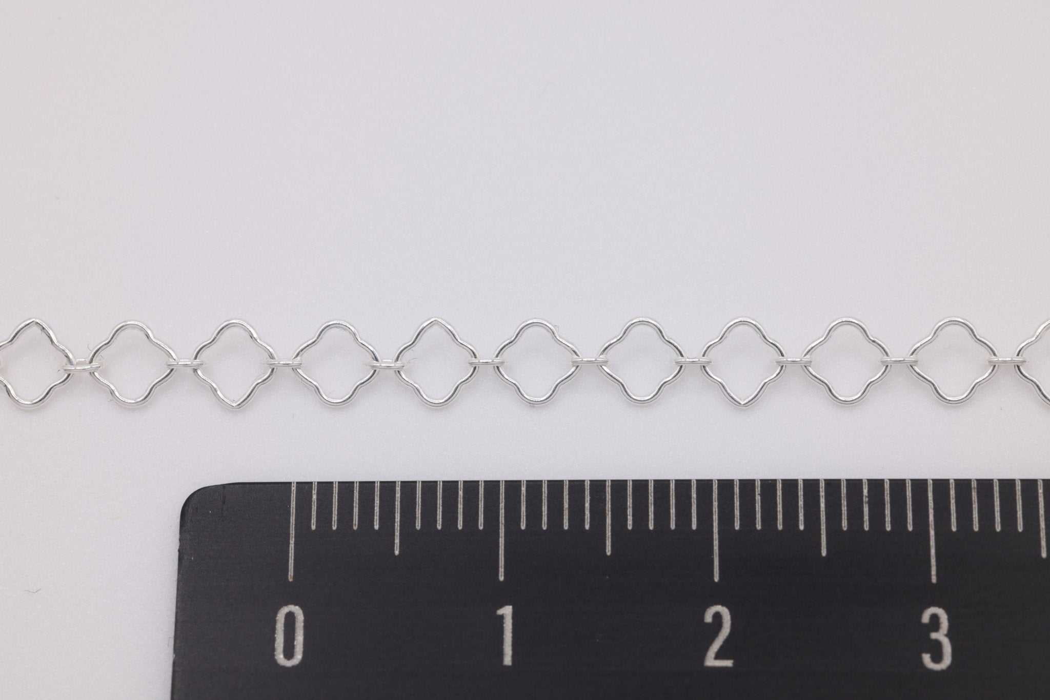 4mm x 4mm Clover Link Krinkle Chain, Sterling Silver, Bulk DIY Spool Pay Per Foot Jewelry Making Chain - HarperCrown