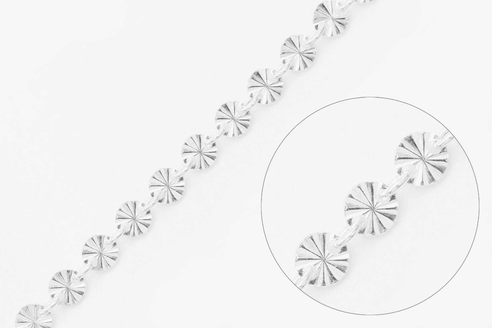 4mm x 4mm Starburst Chain, Sterling Silver, Bulk DIY Spool Pay Per Foot Jewelry Making Chain - HarperCrown