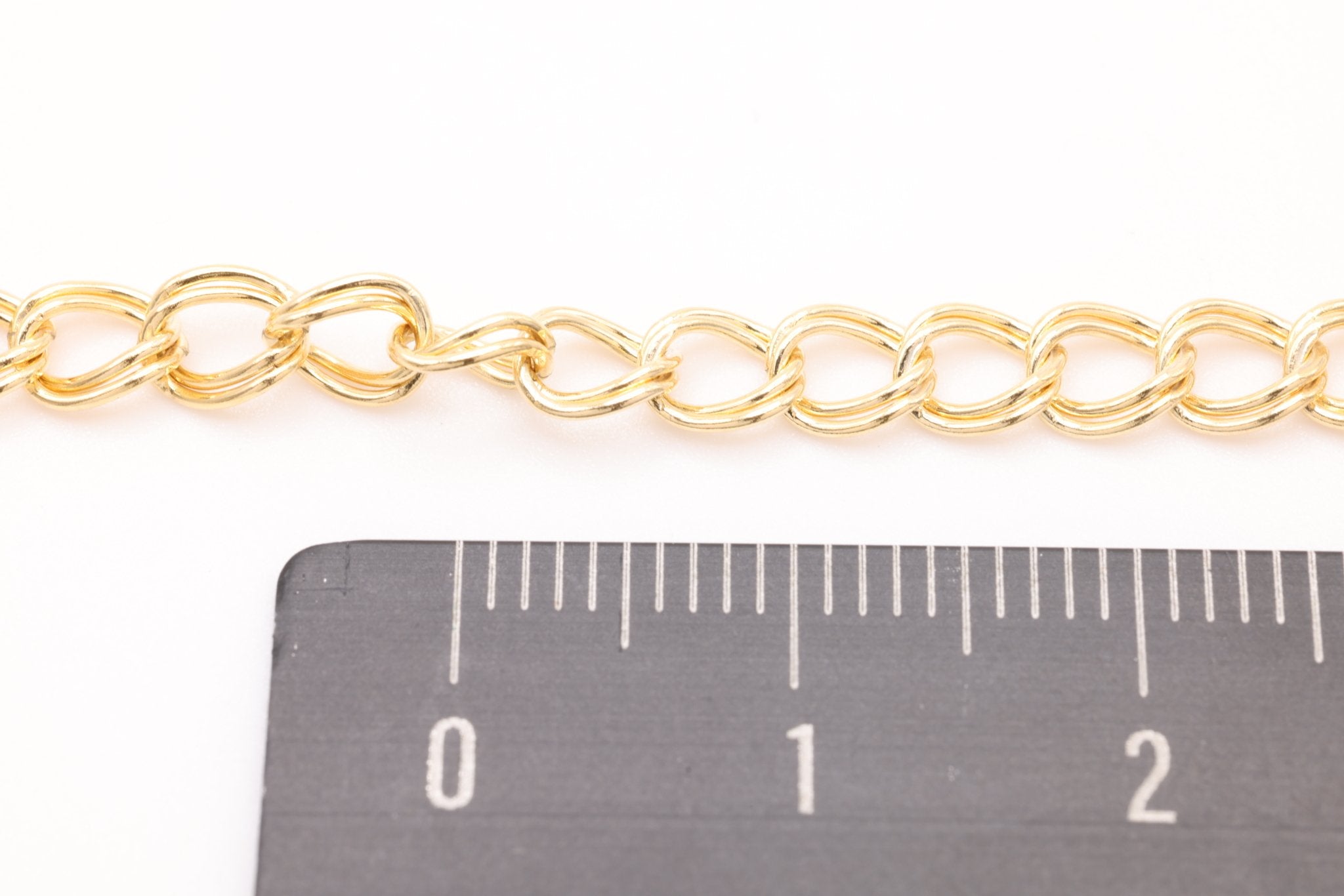 4mm x 5mm Parallel Curb Chain, Gold - Filled, Double Parallel Chain, Bulk Pay Per Foot Jewelry Making Chain - HarperCrown