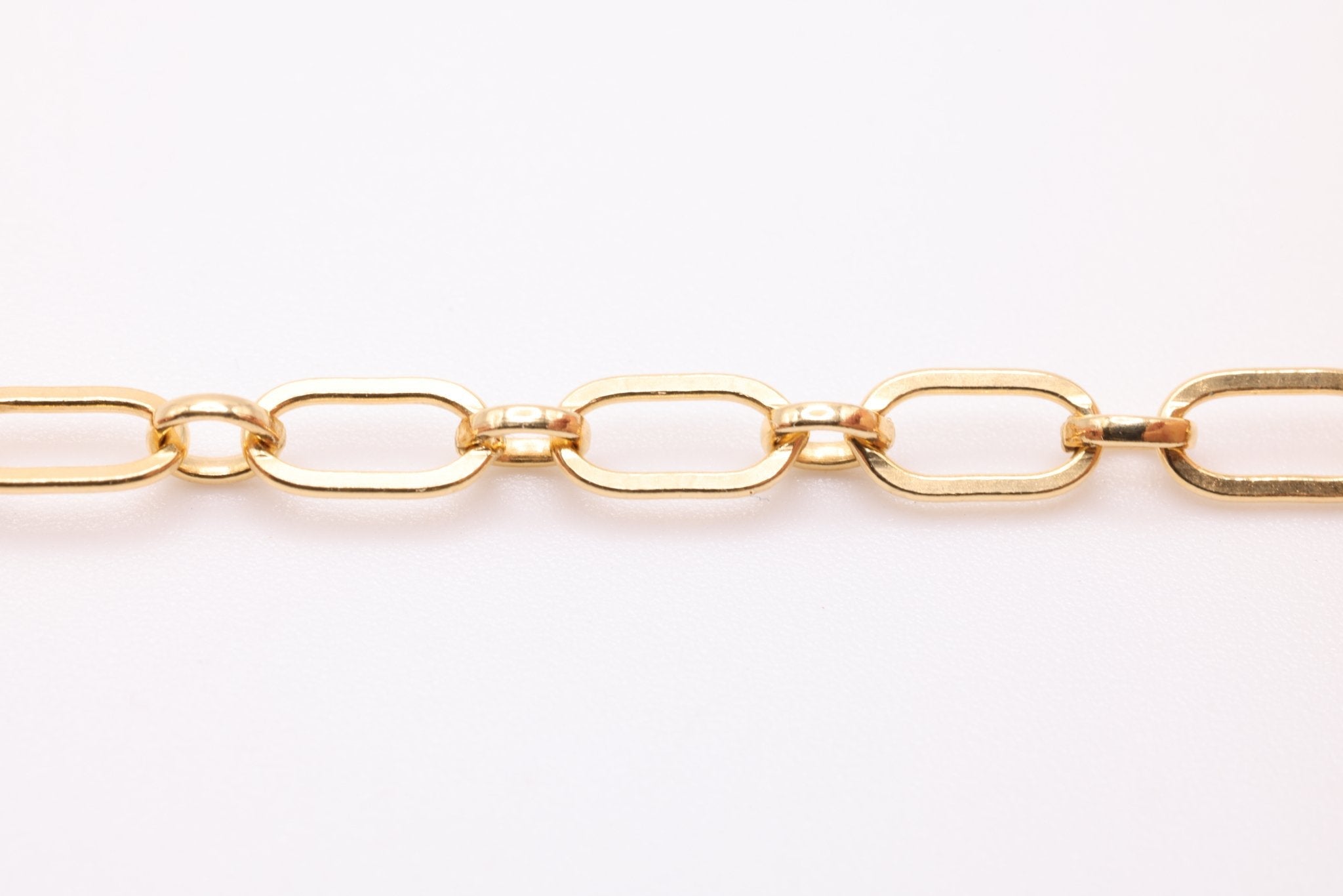4mm x 6mm Long Short Flat Chain Gold Filled Bulk DIY Spool Pay Per