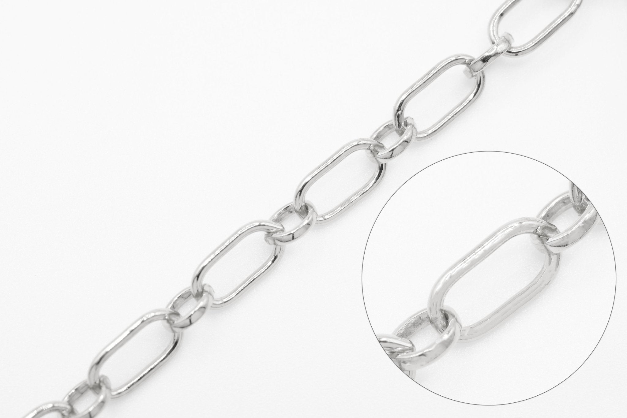 4mm x 6mm Long & Short Chain, Sterling Silver, Bulk DIY Spool Pay Per Foot Jewelry Making Chain - HarperCrown