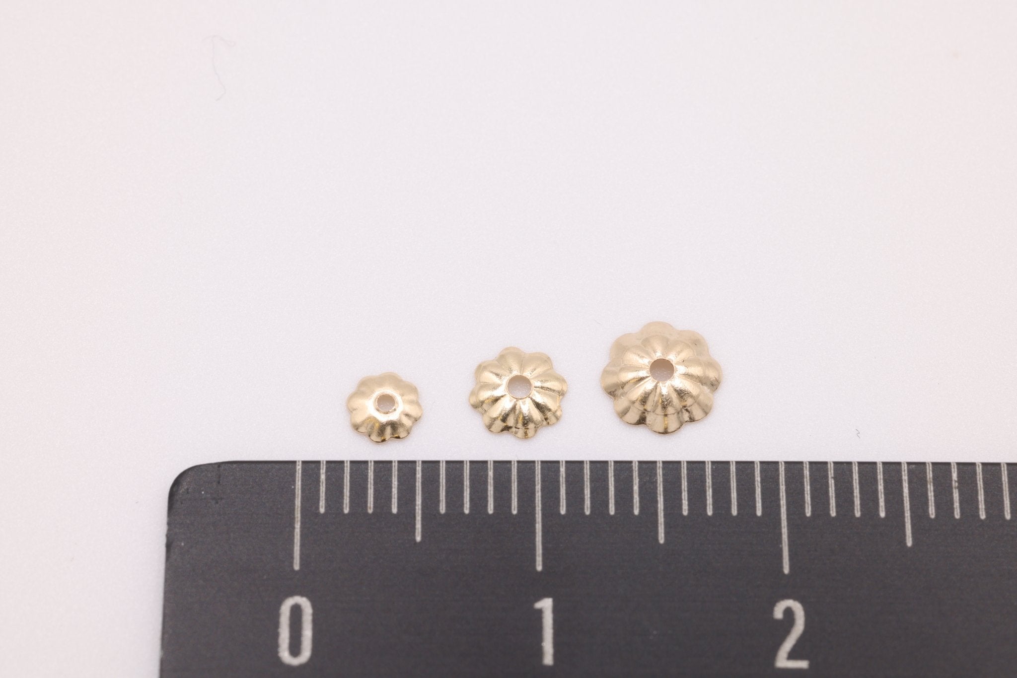 5mm Flower Bead Cap, Gold - Filled, Bulk DIY Wholesale Jewelry Making Charm - HarperCrown