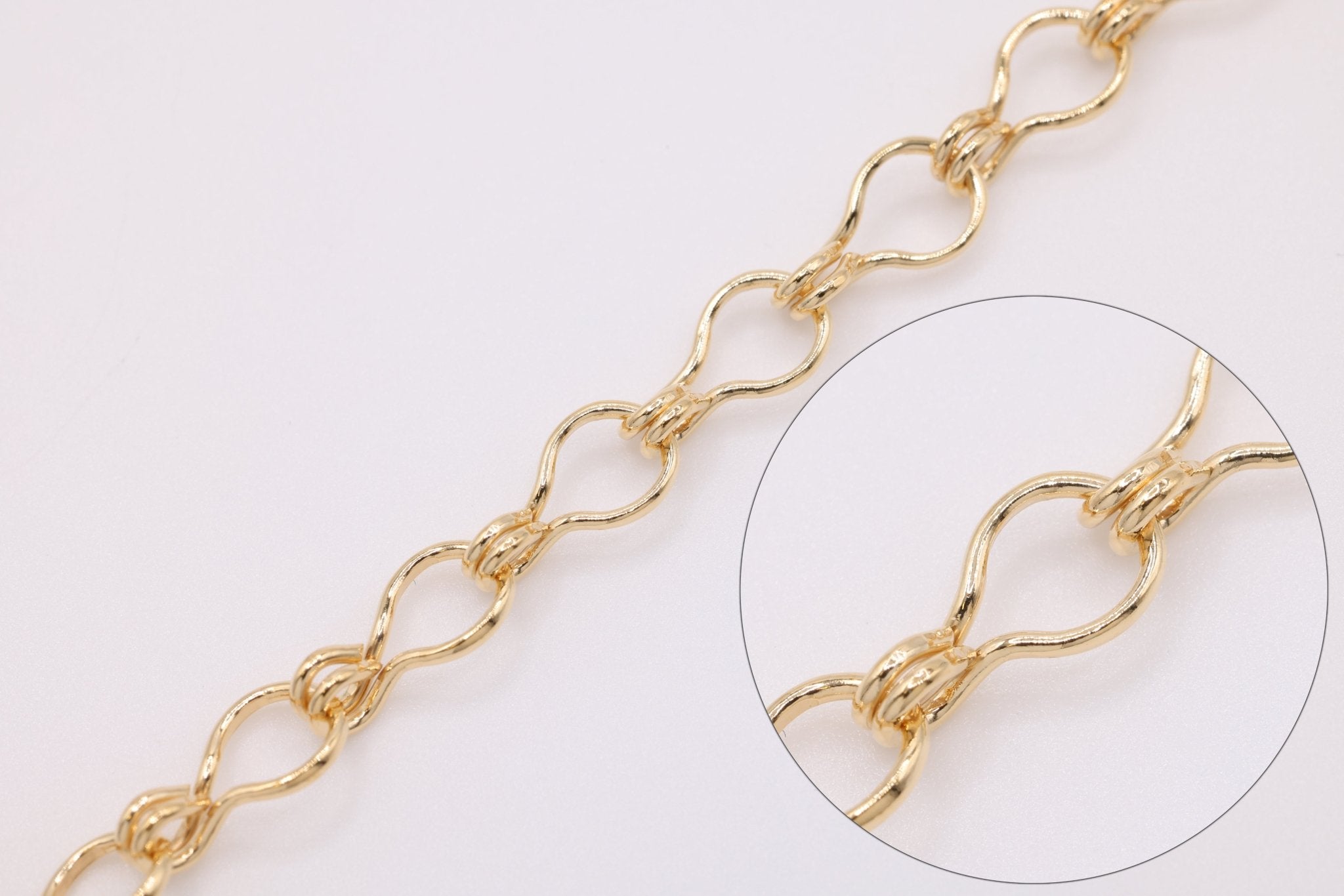 5mm Ladder Chain, 14K Gold - Filled, Pay Per Foot, Jewelry Making Chain - HarperCrown