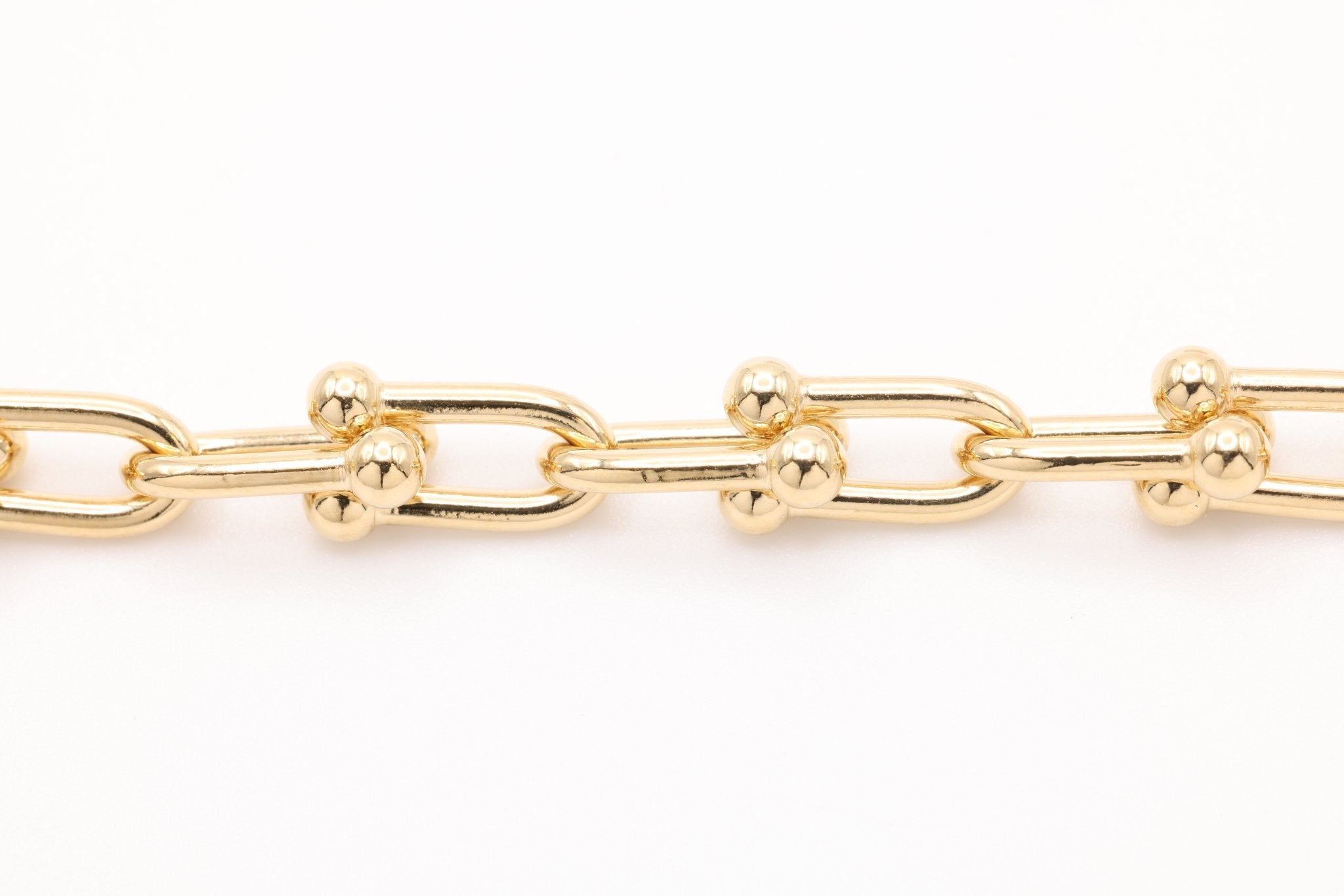 5mm x 10mm Evelyn U Shaped Link Chain, 14K Gold Overlay Plated, Wholesale Jewelry Chain - HarperCrown