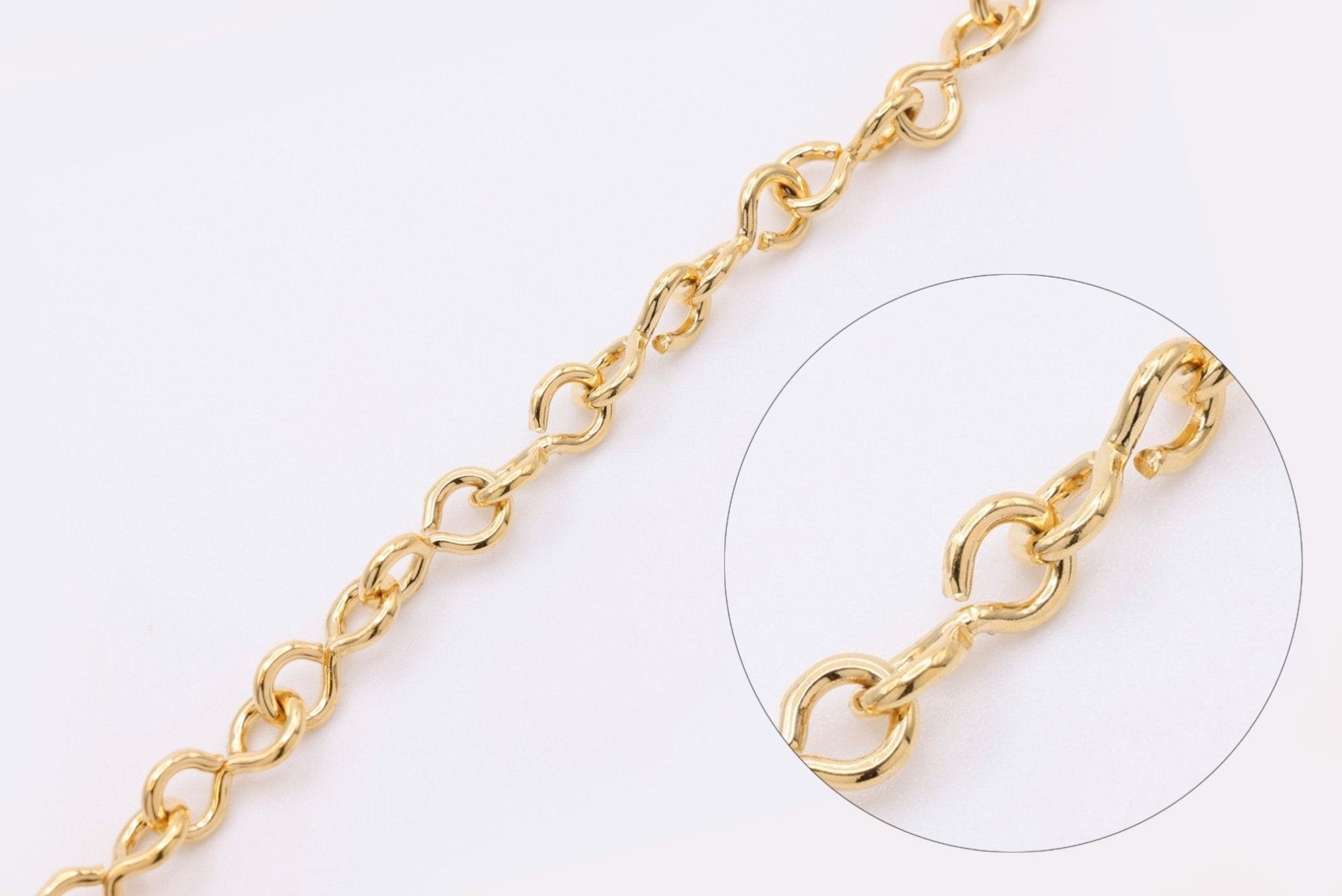 5mm x 10mm Olivia Infinity Chain, 14K Gold Overlay Plated, Wholesale Jewelry Chain - HarperCrown