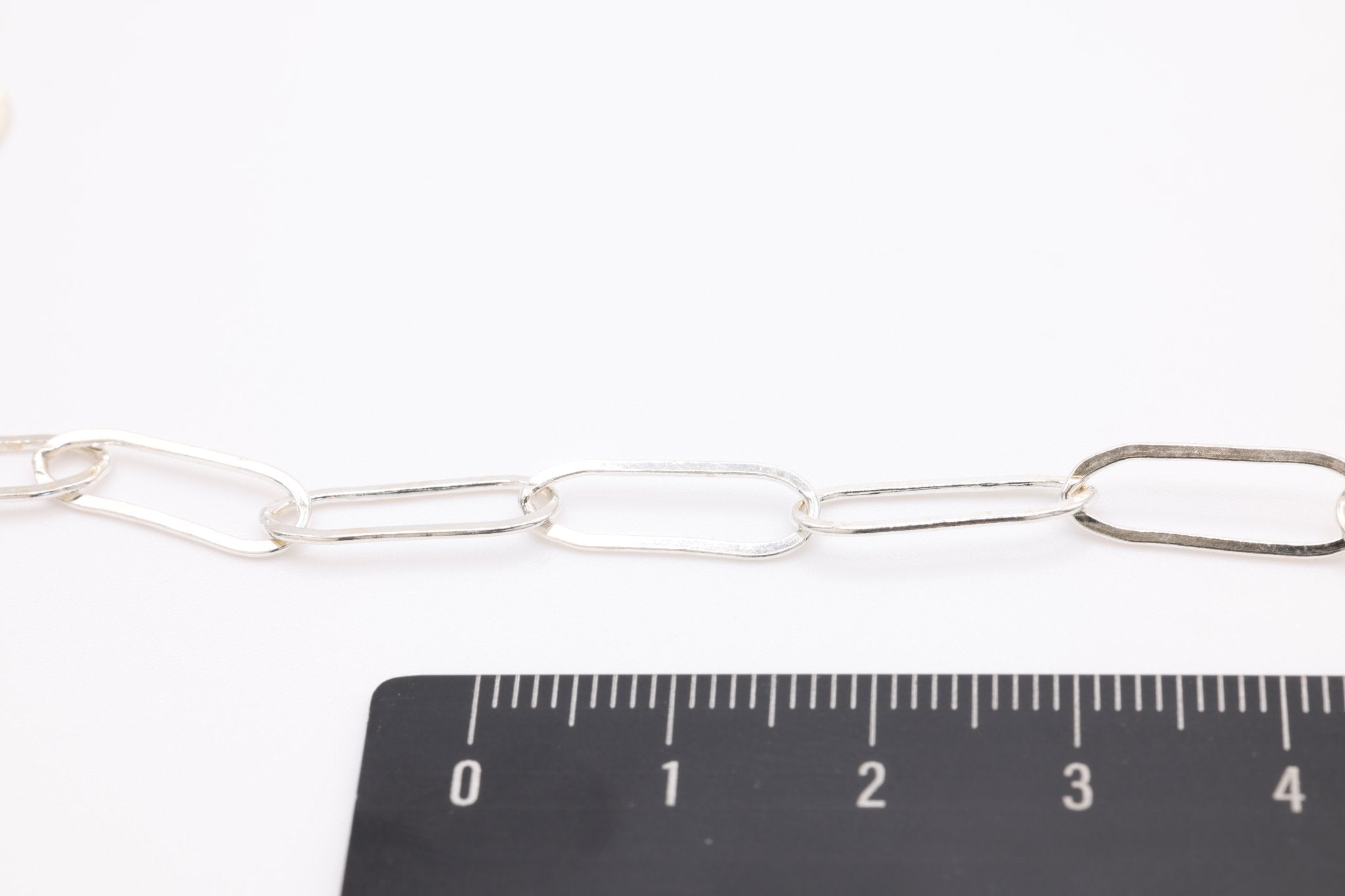 6mm x 15mm Drawn Flat Cable Chain, 925 Sterling Silver, Spool or Footage Rectangle Chain Link Paperclip Chain - HarperCrown