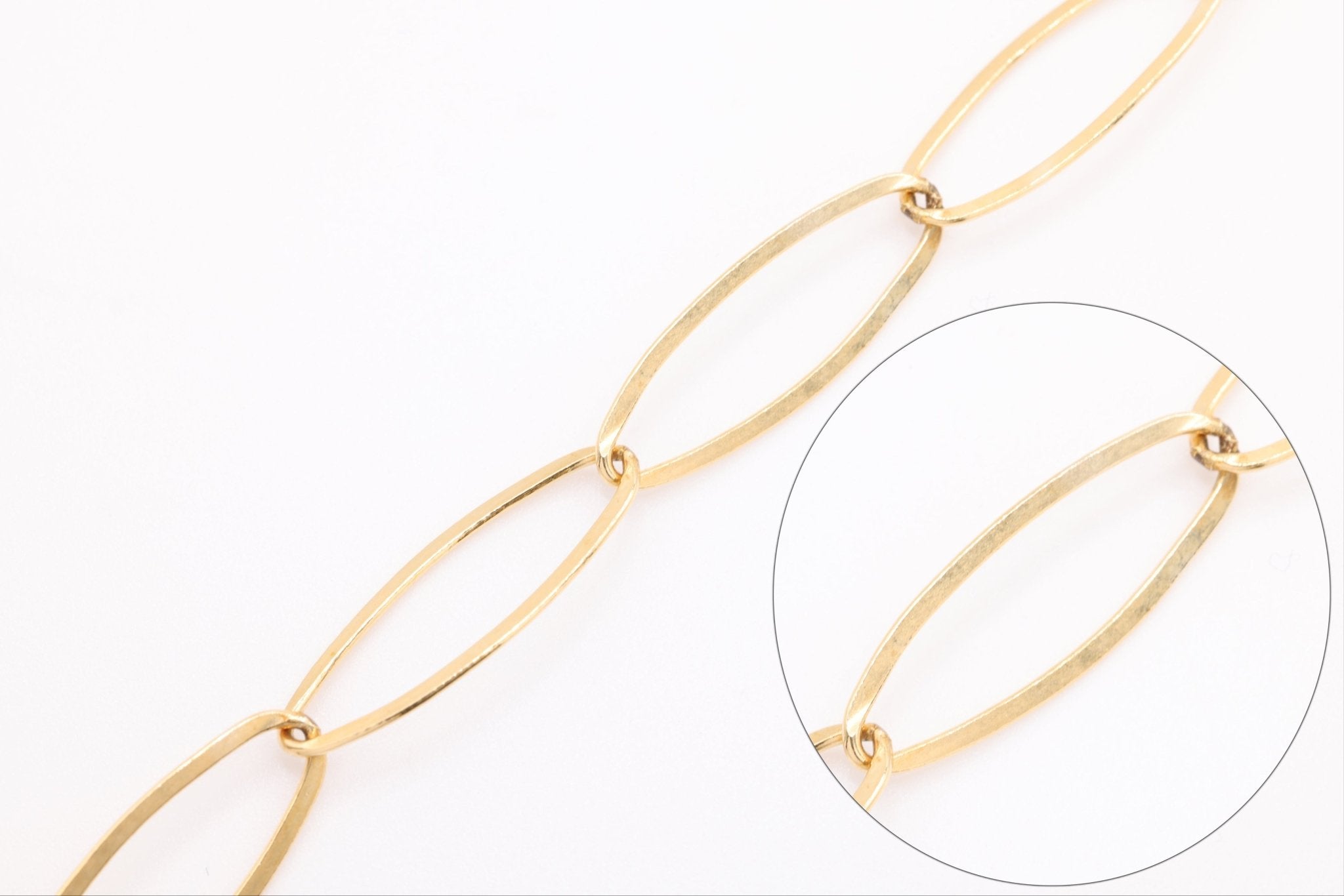 6mm x 17mm Flat Cable Chain, Gold - Filled, Bulk DIY Spool Pay Per Foot Jewelry Making Chain - HarperCrown