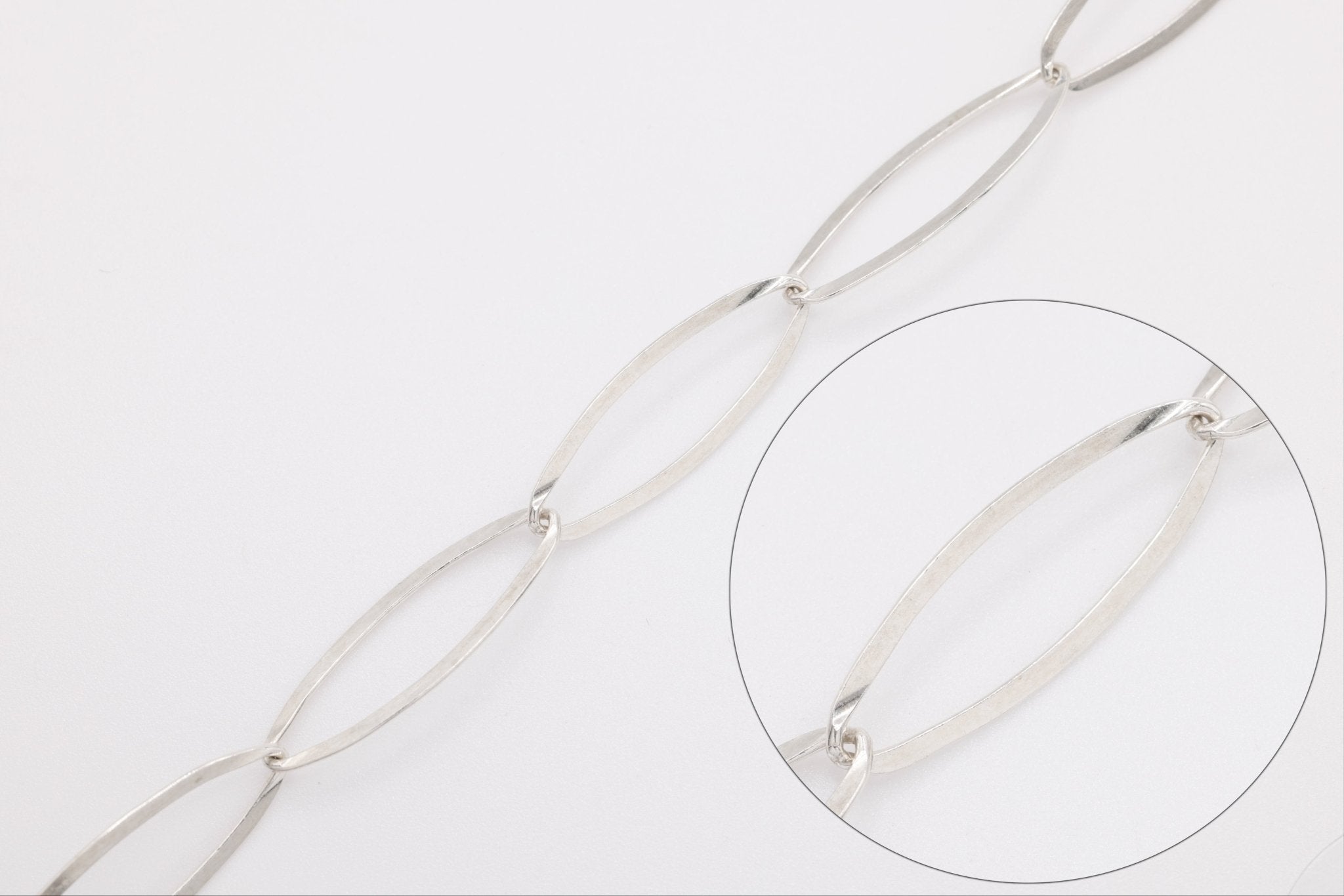6mm x 17mm Flat Cable Chain, Sterling Silver, Bulk DIY Spool Pay Per Foot Jewelry Making Chain - HarperCrown