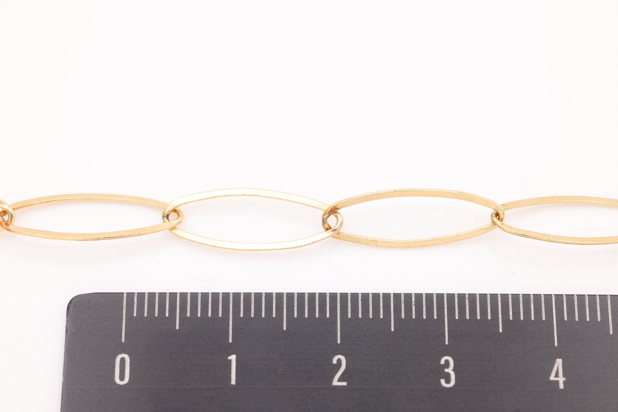 6mm x 17mm Flat Marquise Cable Chain, Gold - Filled, Bulk DIY Spool Pay Per Foot Jewelry Making Chain - HarperCrown