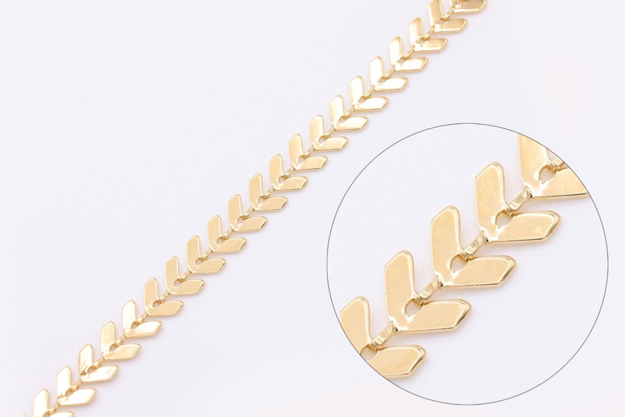 6mm x 4mm Mia Chevron Chain, 14K Gold Overlay Plated, Wholesale Jewelry Chain - HarperCrown