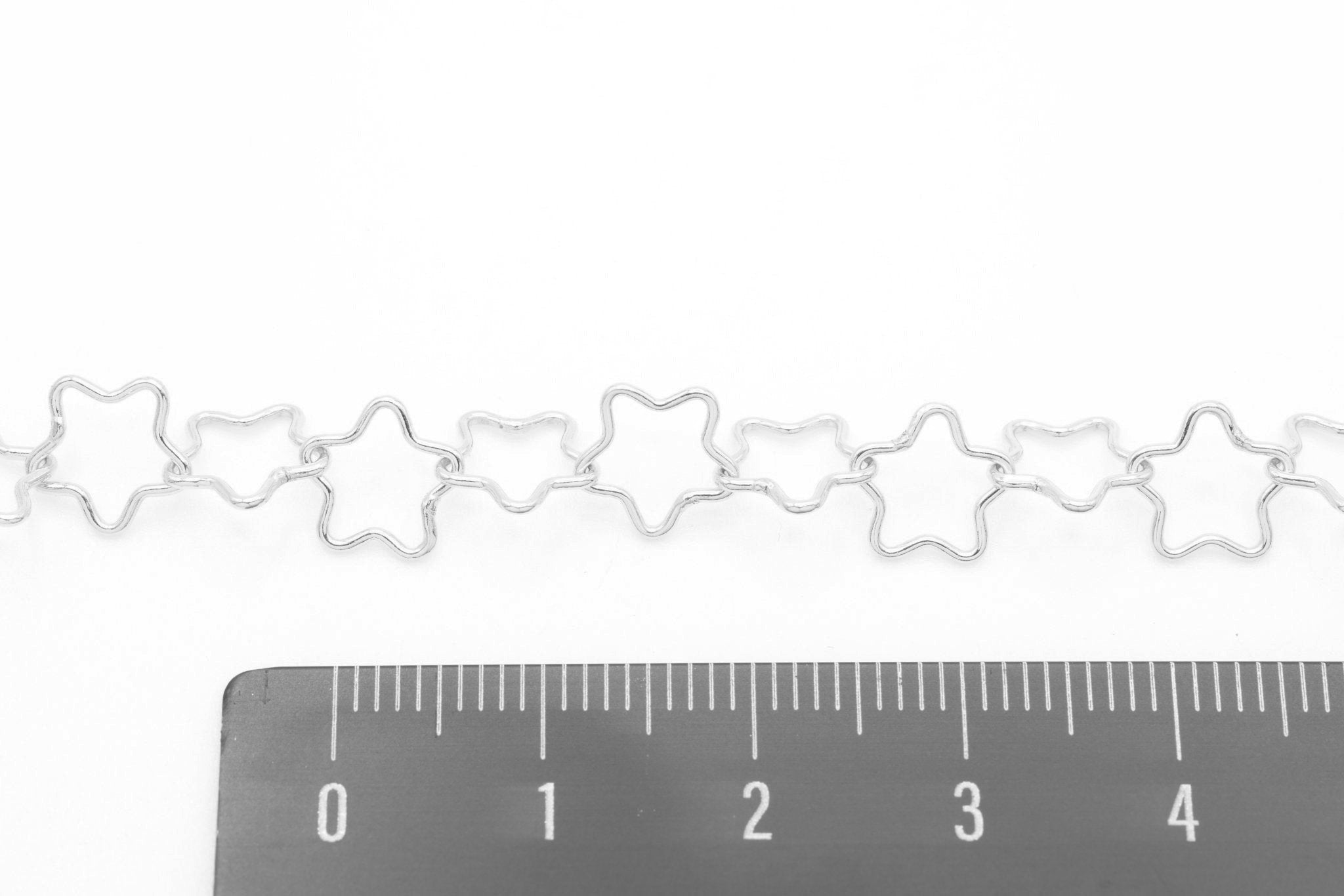 7mm x 7mm Star Chain, 925 Sterling Silver, Bulk DIY Spool Pay Per Foot Jewelry Making Chain - HarperCrown