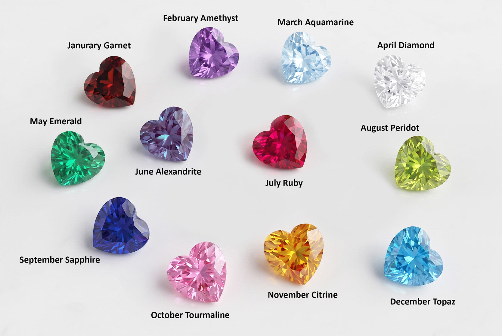 Heart CZ Stone, 4mm x 4mm, Wholesale, Jewelry Making Stones