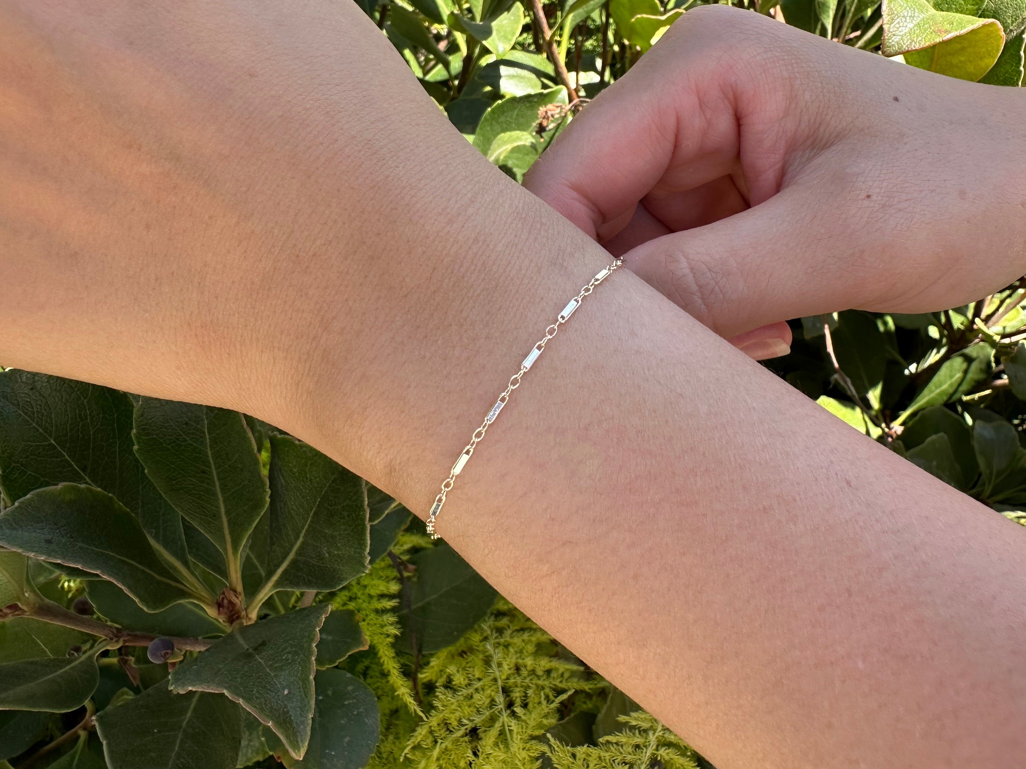 1.3mm x 5mm Bar Two Tone Chain, 14/20 Gold-Filled and 925 Sterling Silver, Wholesale, Pay Per Foot, Jewelry Making Chain