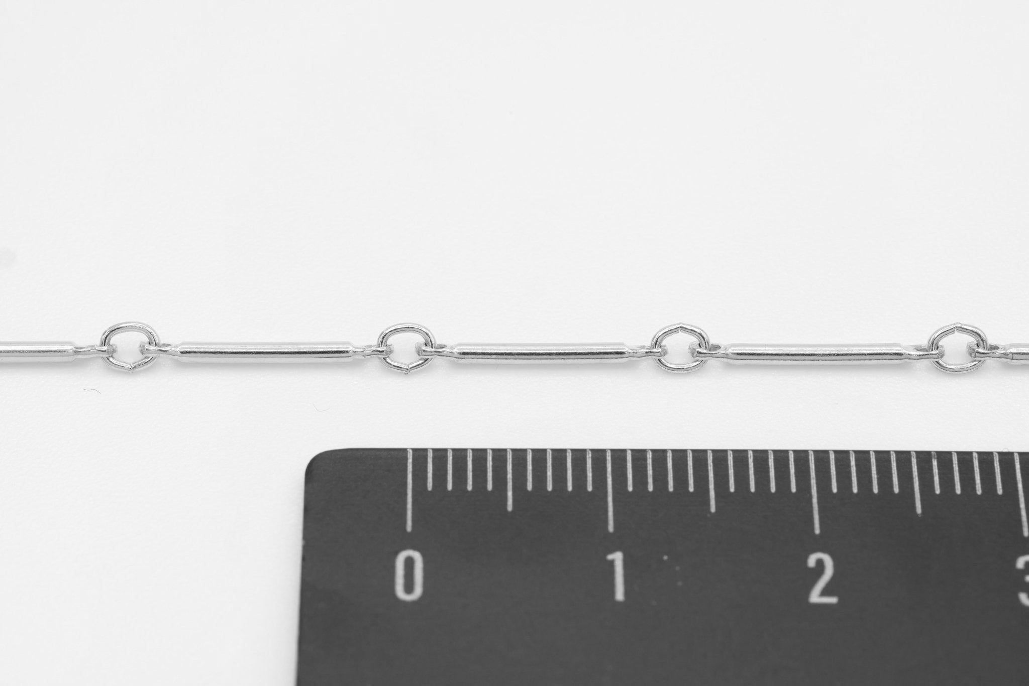 1mm x 12mm Bar Link Chain, 925 Sterling Silver, Wholesale, Pay Per Foot, Jewelry Making Chain