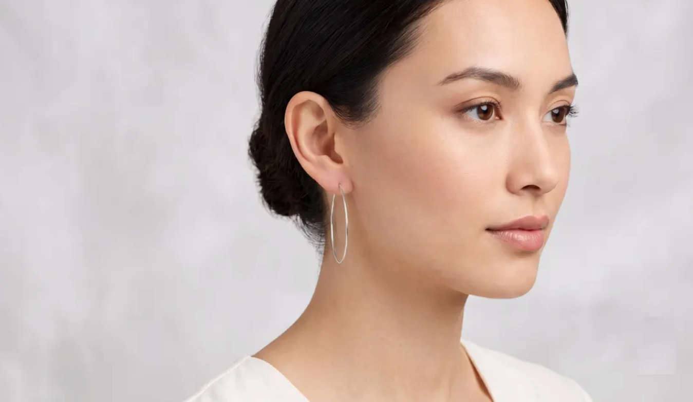 Wholesale 1 pair 925 Sterling Silver Endless Hoop earrings 40mm, 45mm, 50mm Hoops, Large Silver Hoop Earrings, Sterling Silver Hoop earrings