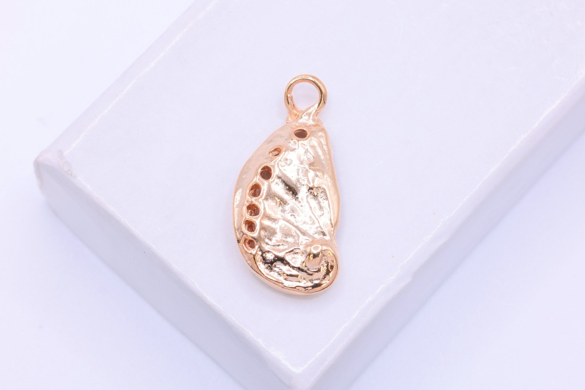 Abalone Shell Charm, Rose Gold - Plated, Vermeil, Cowrie Shell, Nautical Sea Shell, Oyster Shell, Seashell charm, Beach Ocean - HarperCrown