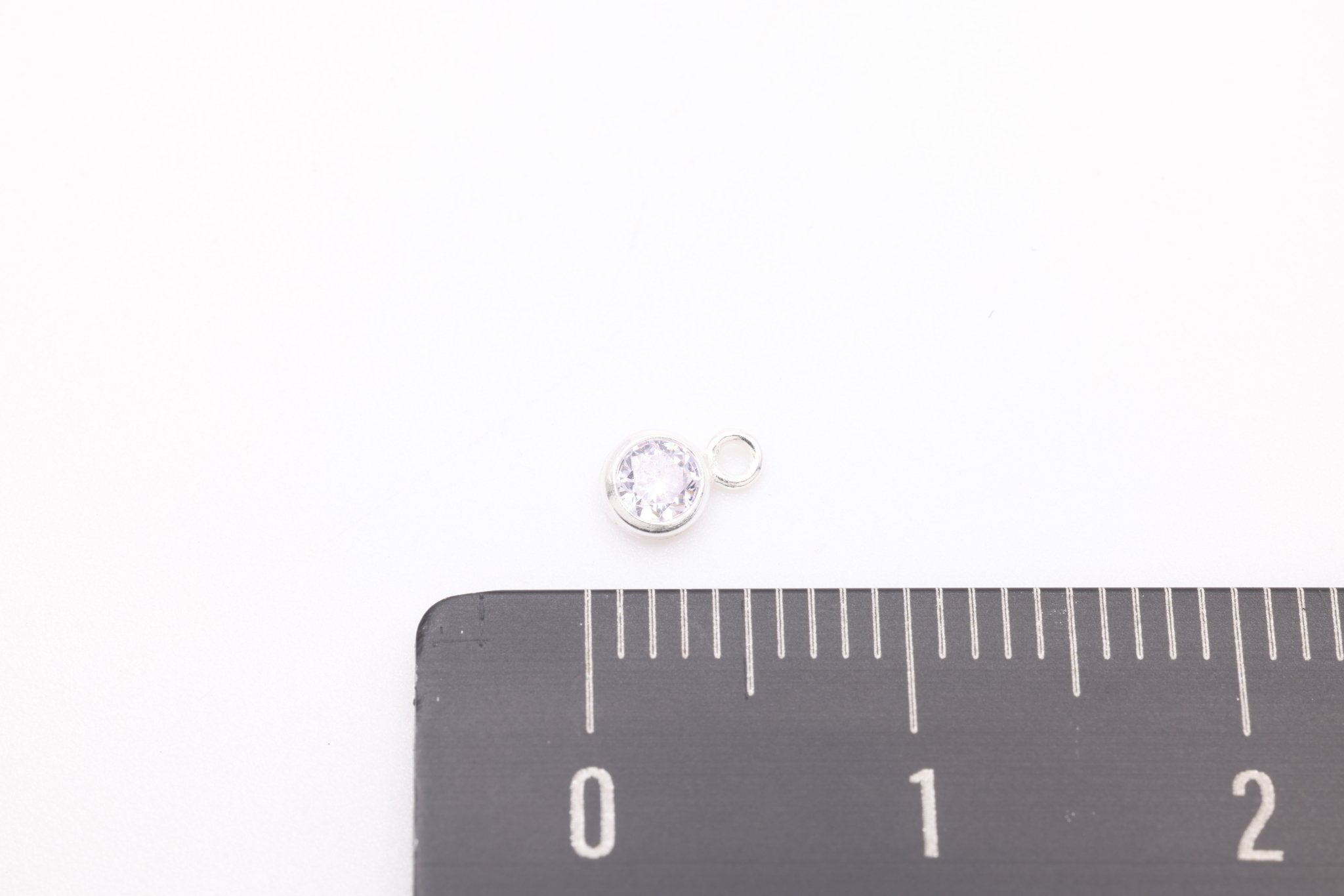 Alexandrite CZ Drop Charm, June Birthstone, Sterling Silver, 5mm x 3mm, Wholesale Bulk DIY Wholesale Jewelry Making Charm - HarperCrown