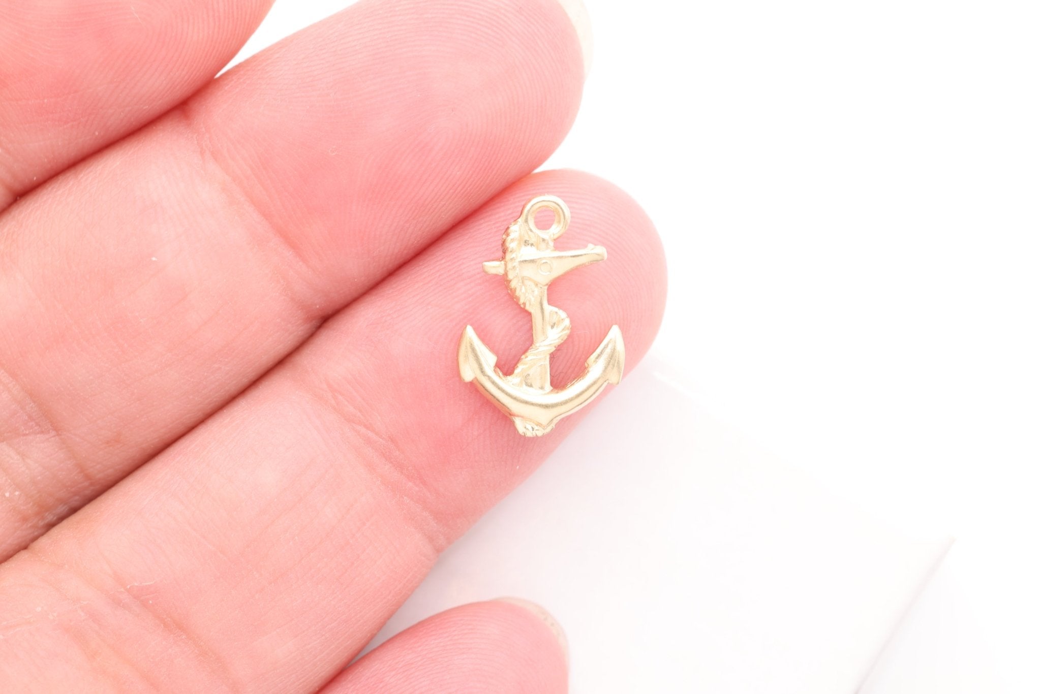 Anchor Charm, Wholesale, 14/20 Gold - Filled, 15mm x 10mm, Navy Sailor Naval Seamen Fouled Anchor - HarperCrown