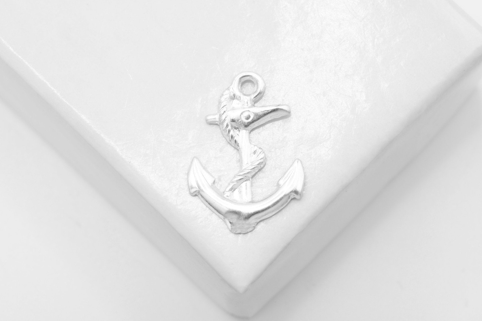 Anchor Charm, Wholesale, 925 Sterling Silver, 15mm x 10mm, Navy Sailor Naval Seamen Fouled Anchor - HarperCrown
