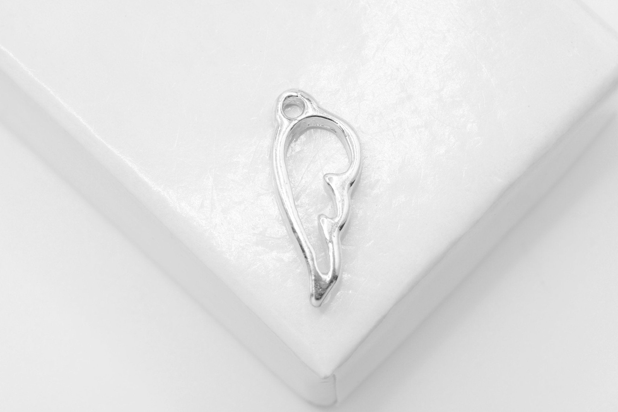 Angel Wing Charm, Wholesale, 925 Sterling Silver, 16mm x 7mm, Bird Wing - HarperCrown