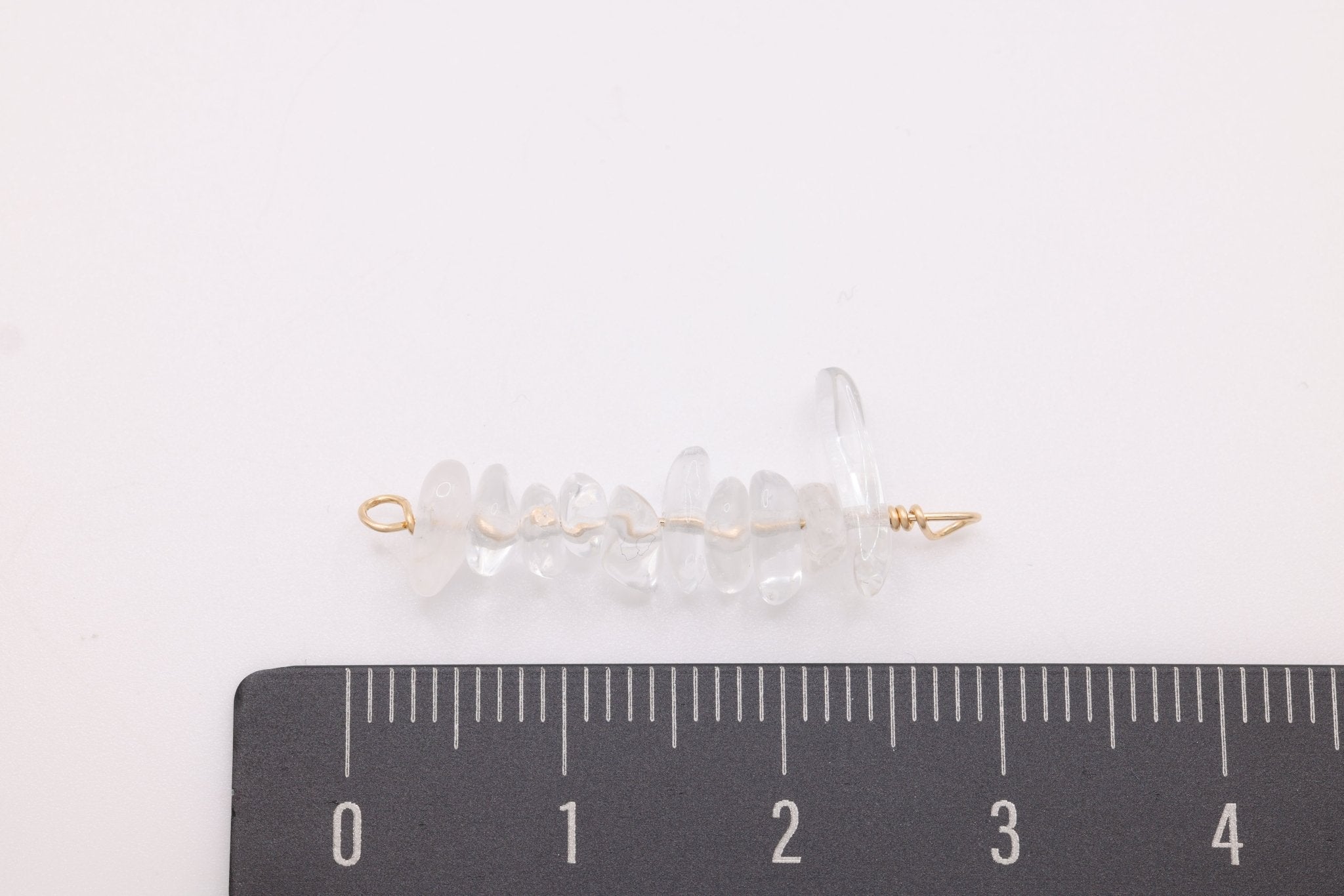 April Stone Connector Charm, Wholesale, 14/20 Gold - Filled, White Crystal Birthstone Gemstone Beads, Permanent Jewelry - HarperCrown