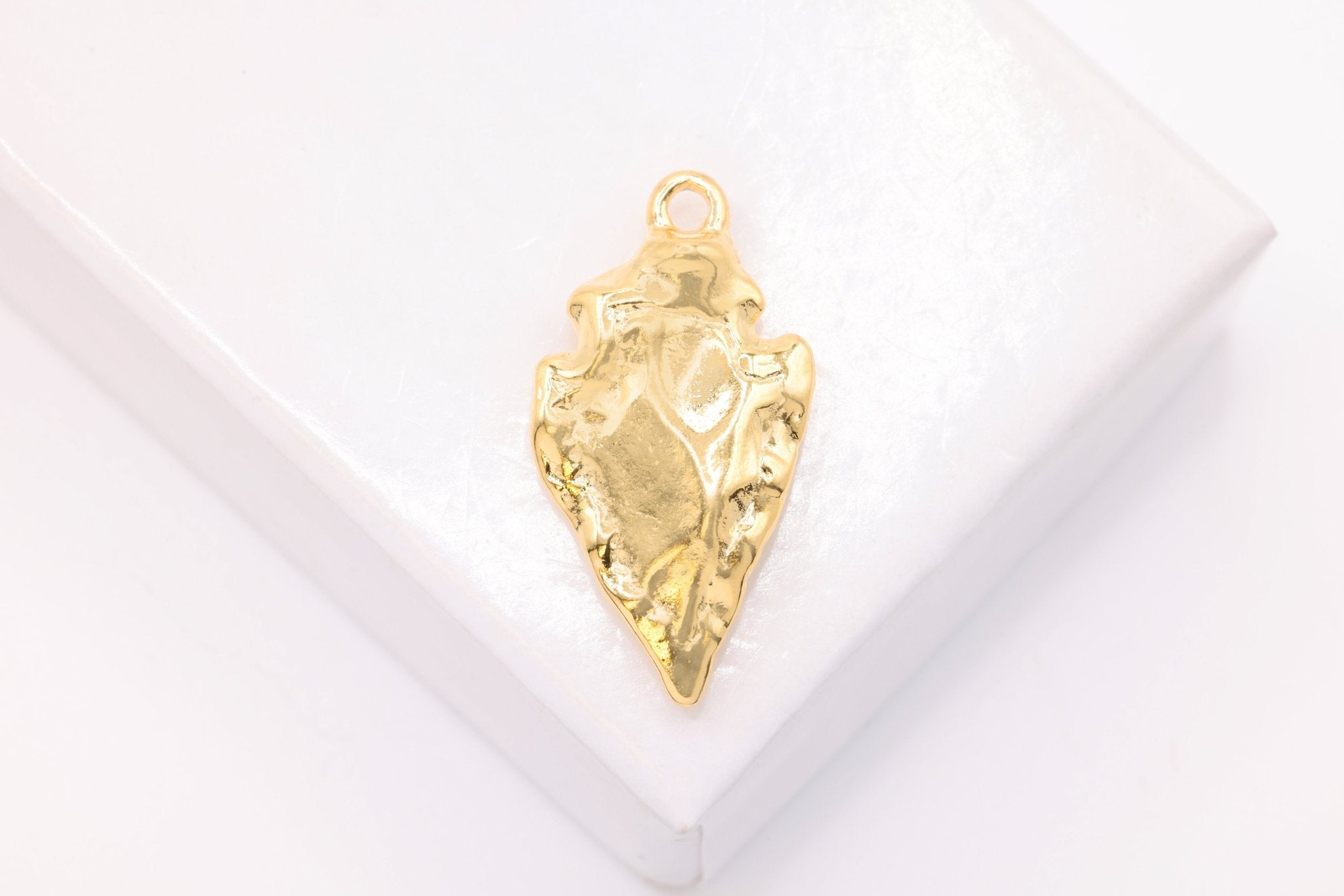 Arrowhead Charm, 18K Gold - Plated 925 Sterling Silver, 22mm x 11mm, Arrow Head - HarperCrown
