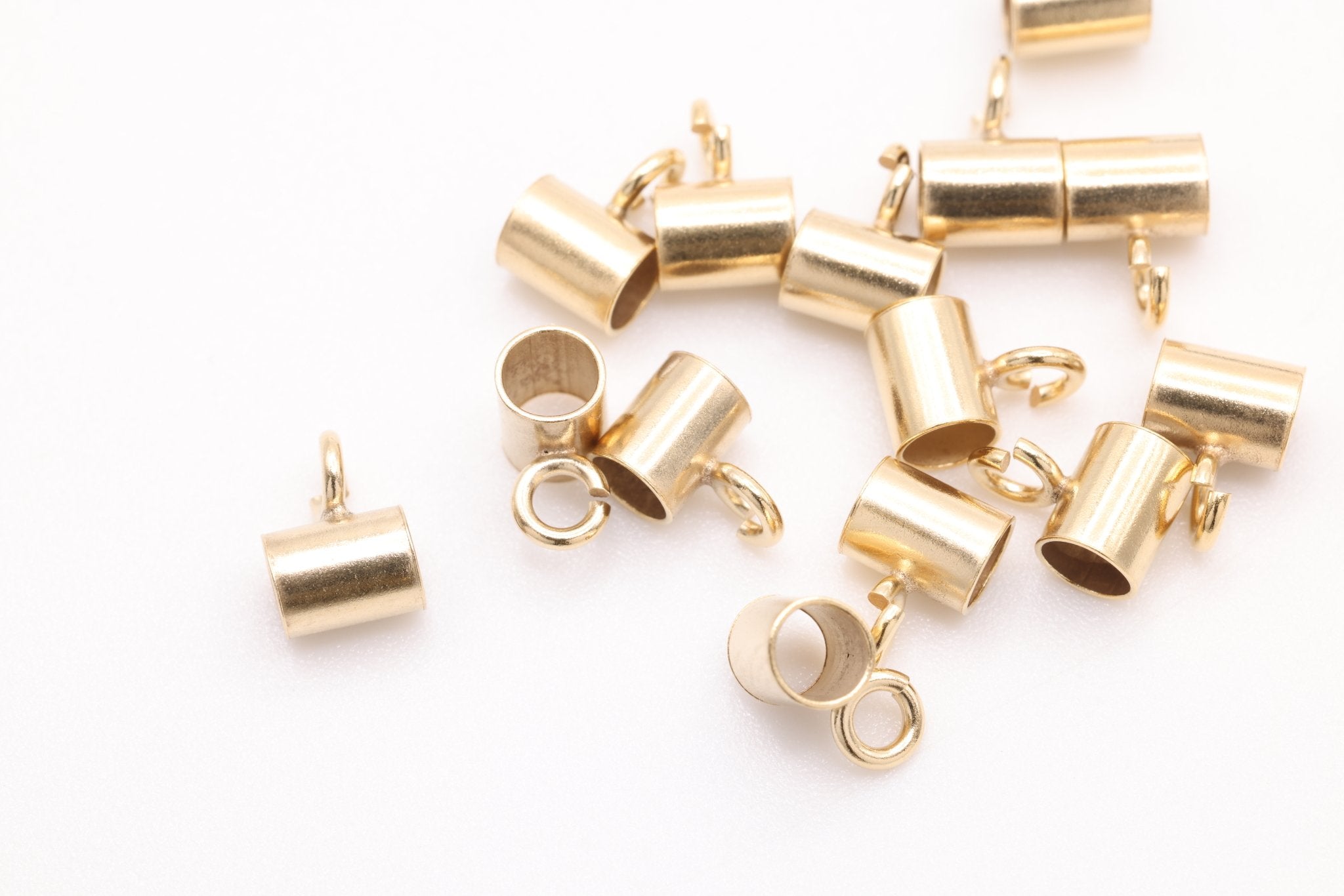 Bail Drop Open Ring, Gold - Filled, Wholesale Tube Bail For Threading & Adding Charm - HarperCrown