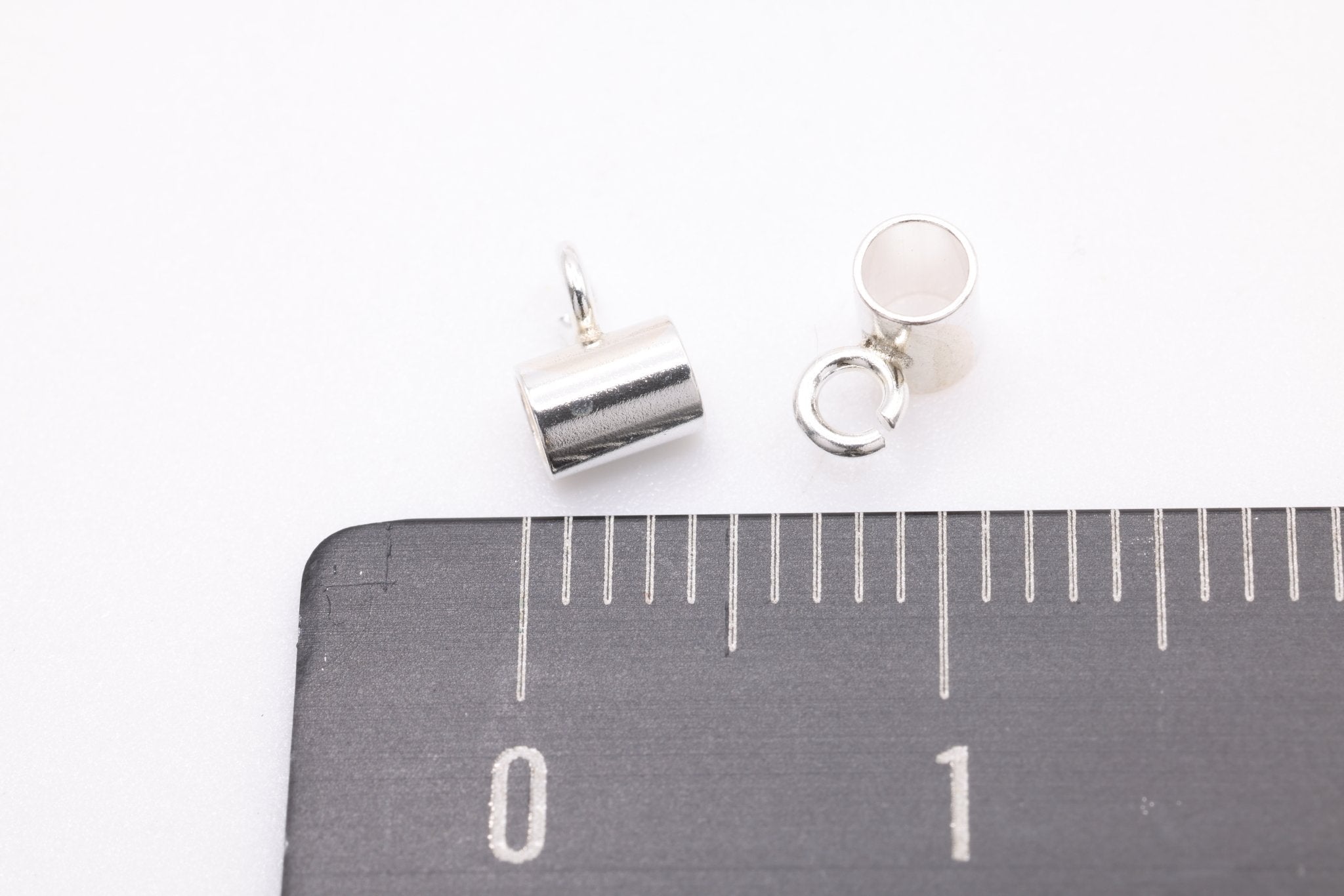 Bail Drop Open Ring, Sterling Silver, Wholesale Tube Bail For Threading & Adding Charm - HarperCrown