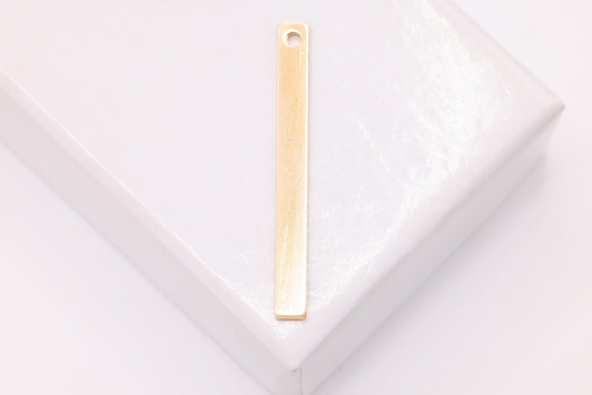 Blank Bar Charm, 14/20 Gold - Filled, 25mm x 2.5mm, Bar Drop Dangle Charm One Hole - HarperCrown