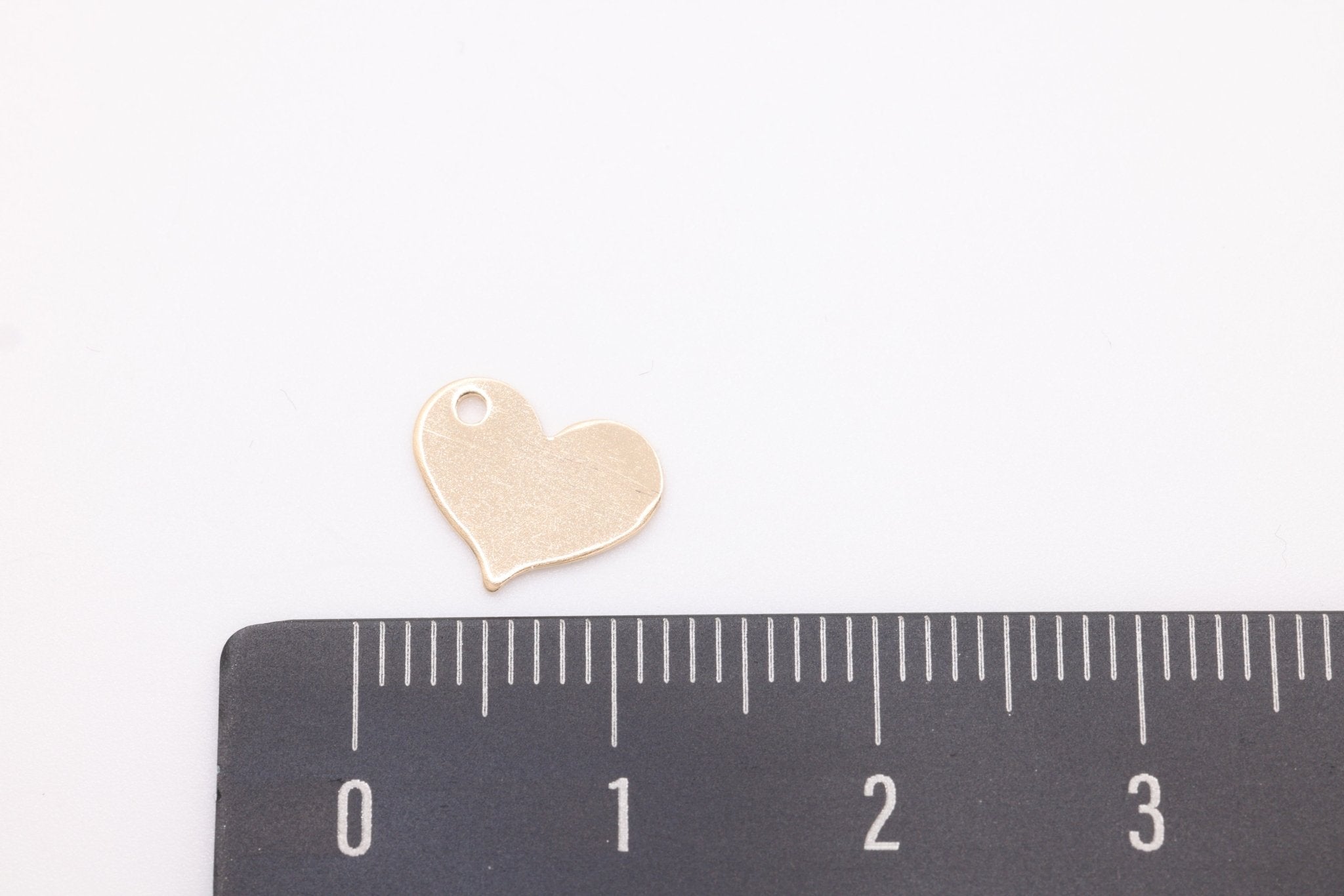 Blank Heart Stamped Charm, Wholesale, 14/20 Gold - Filled, 10mm x 8mm, 24 gauge, Personalize Heart Love Blank - HarperCrown
