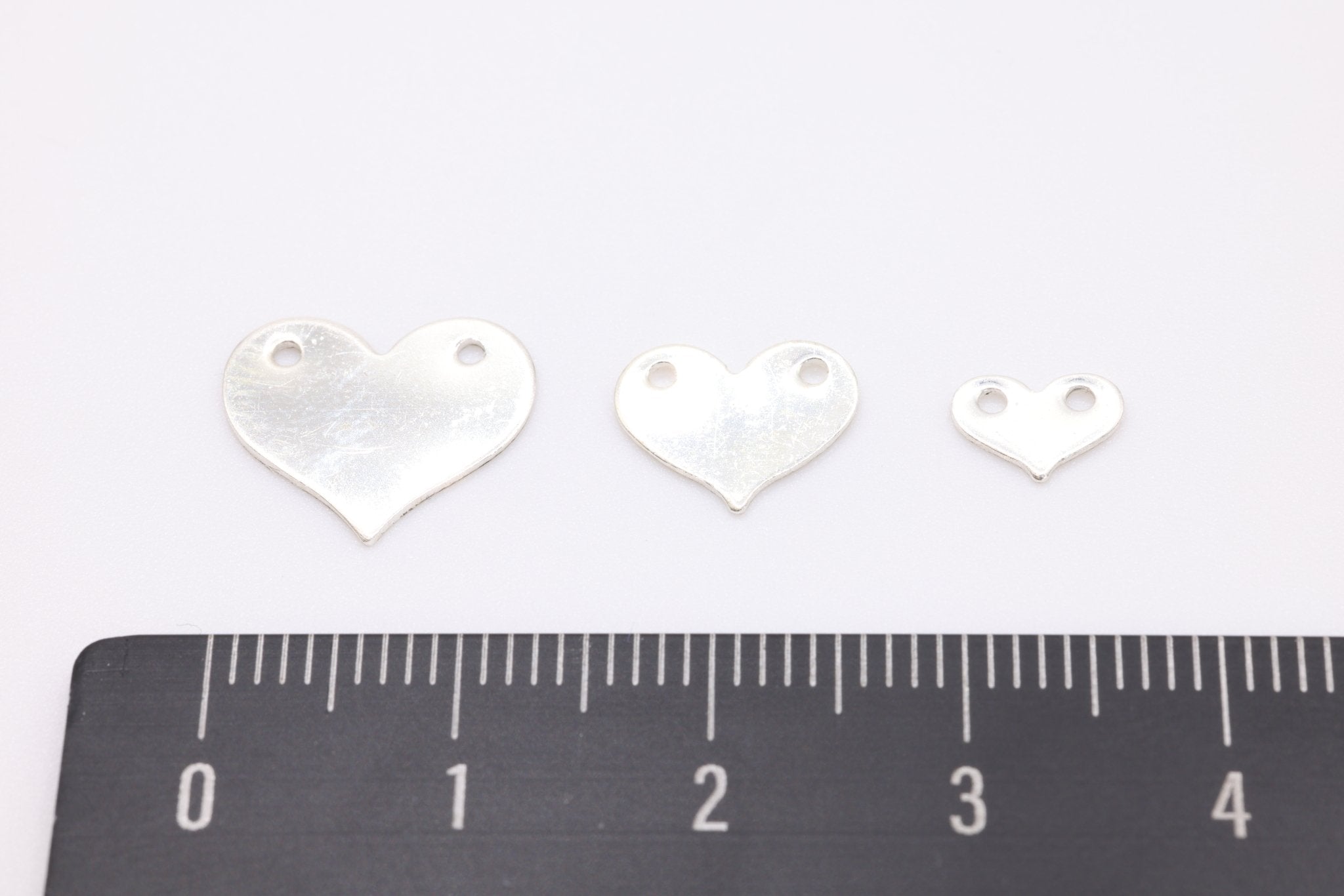 Blank Heart Wholesale Stamping Connector Charm, 14k gold filled, 14k rose gold filled, or sterling silver 24 gauge, Personalized Heart blanks - HarperCrown