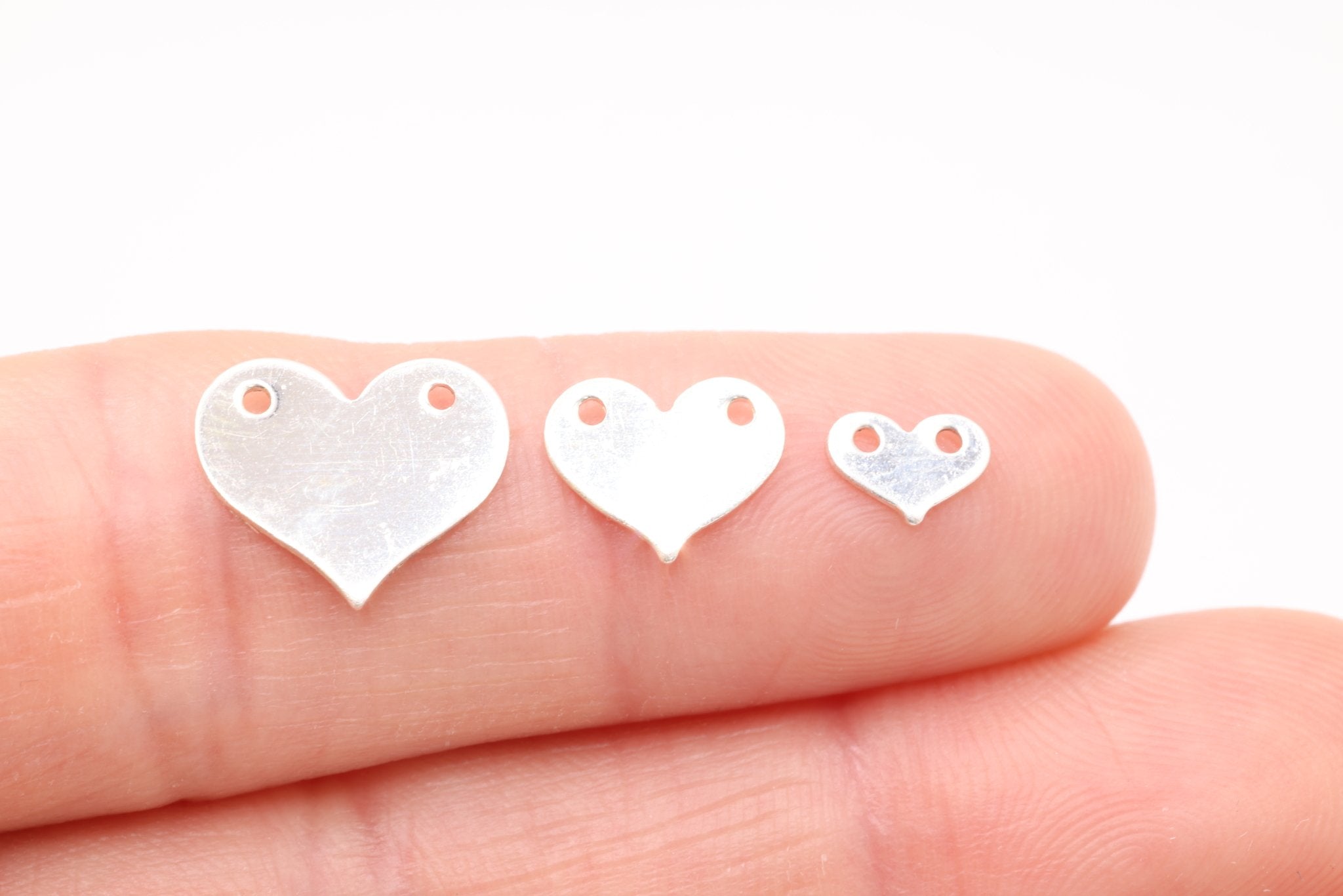 Blank Heart Wholesale Stamping Connector Charm, 14k gold filled, 14k rose gold filled, or sterling silver 24 gauge, Personalized Heart blanks - HarperCrown