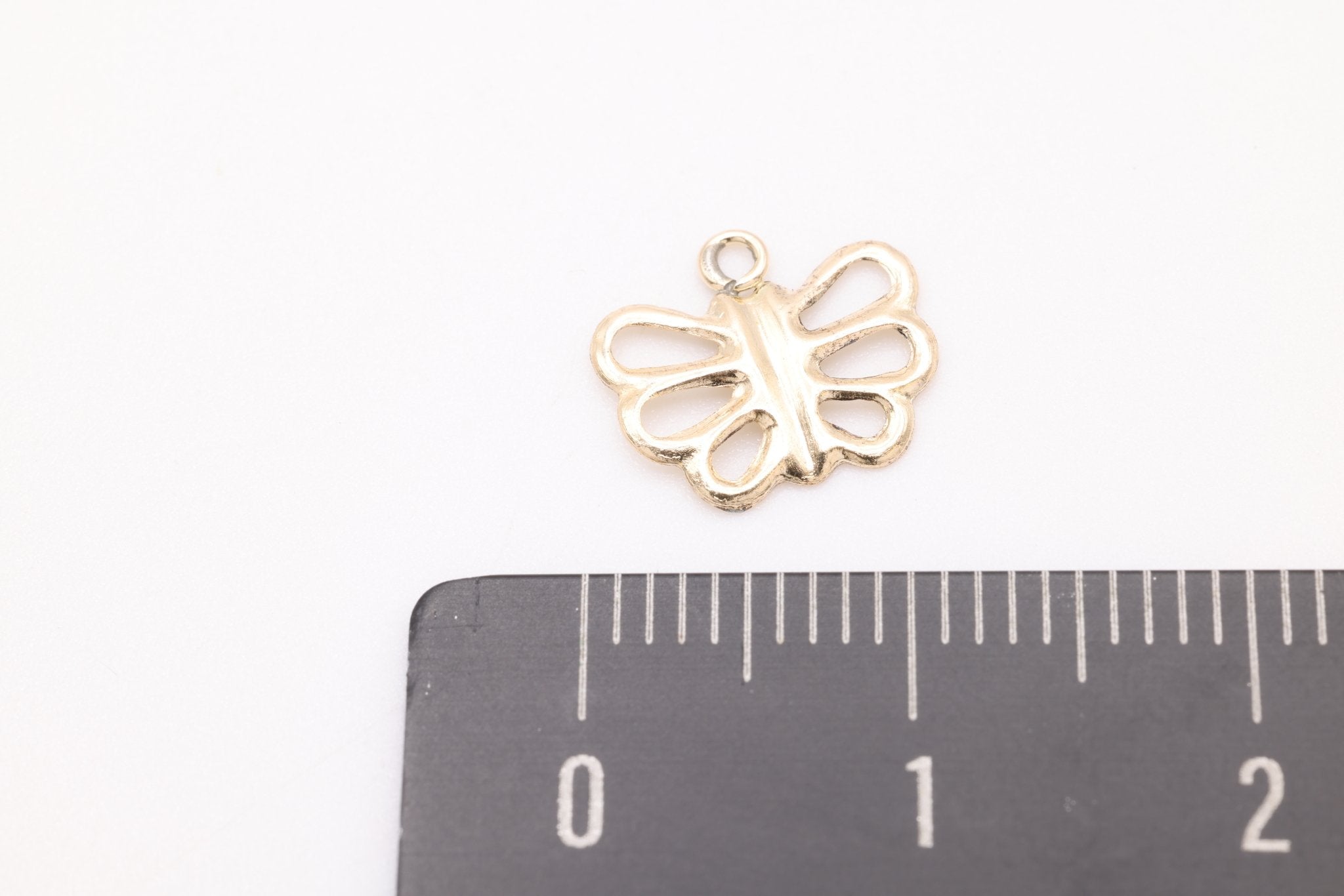 Butterfly Charm, Gold - Filled, 10mm x 9mm, Butterfly Cutout Bug Charm, Bulk Wholesale Jewelry Making Charm - HarperCrown