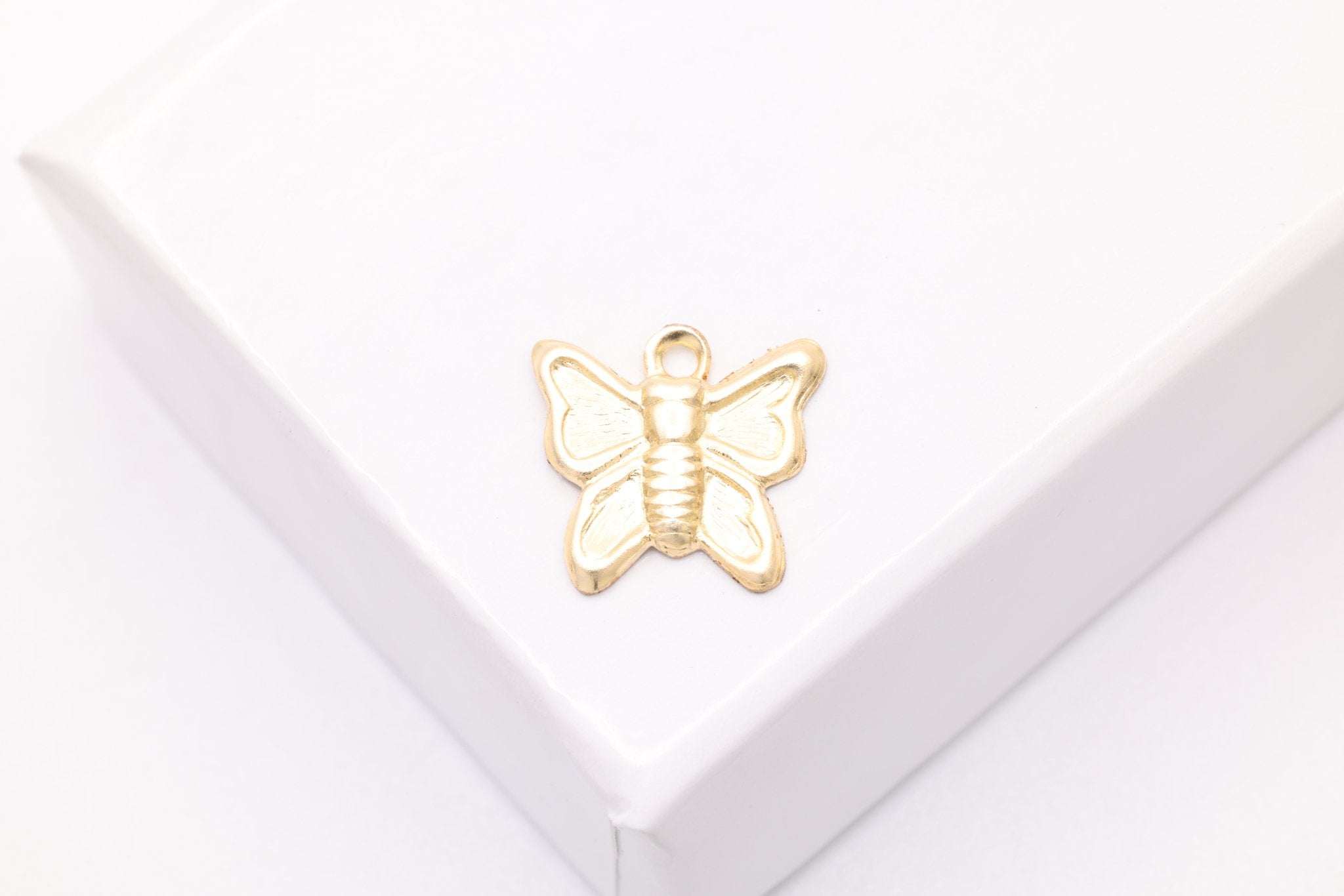 Butterfly Charm, Gold - Filled, 9mm x 9mm, Wholesale Bulk DIY Wholesale Jewelry Making Charm - HarperCrown