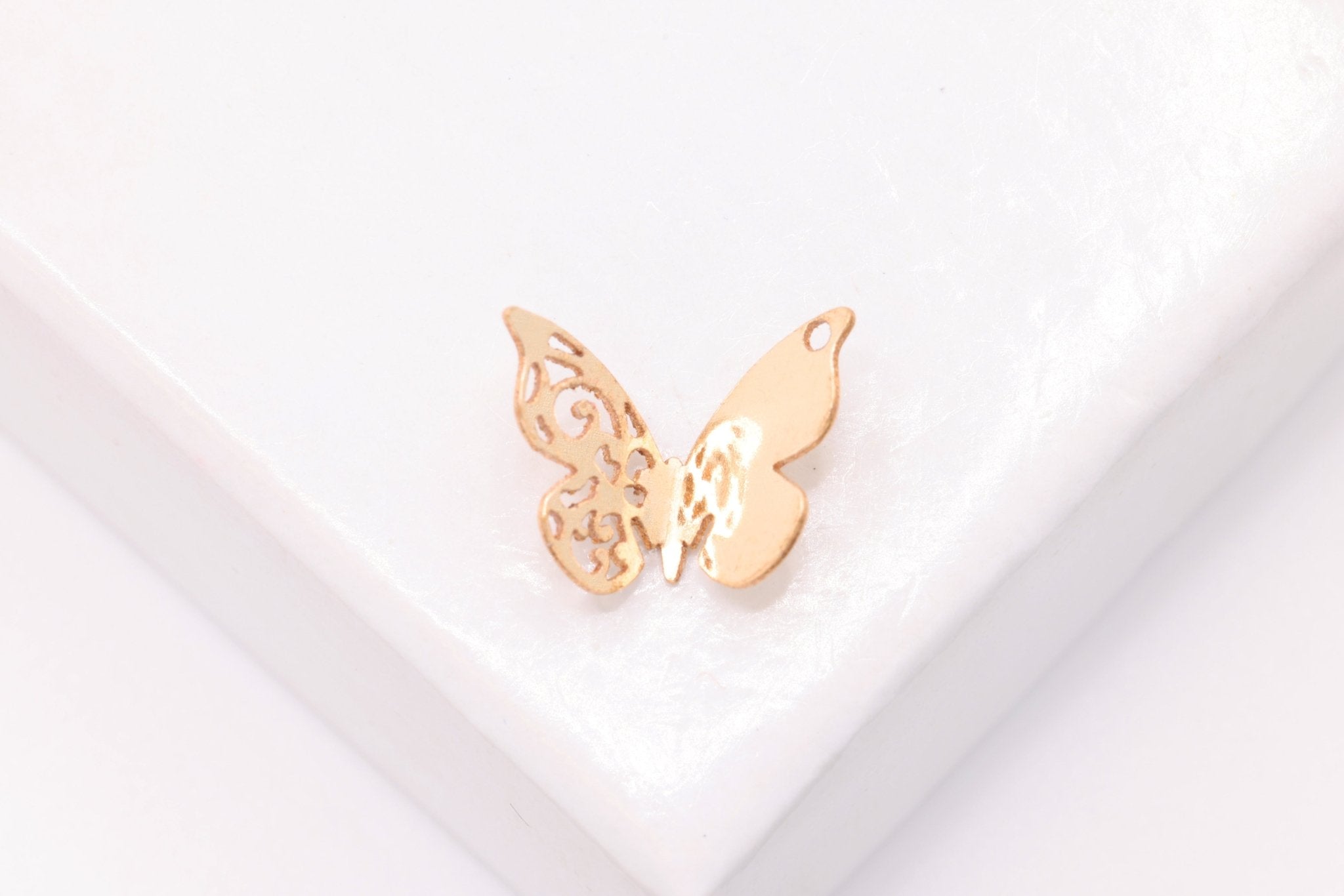 Butterfly Charm, Wholesale, 14/20 Gold - Filled, 11mm x 8mm, Insect Drop Permanent Jewelry - HarperCrown