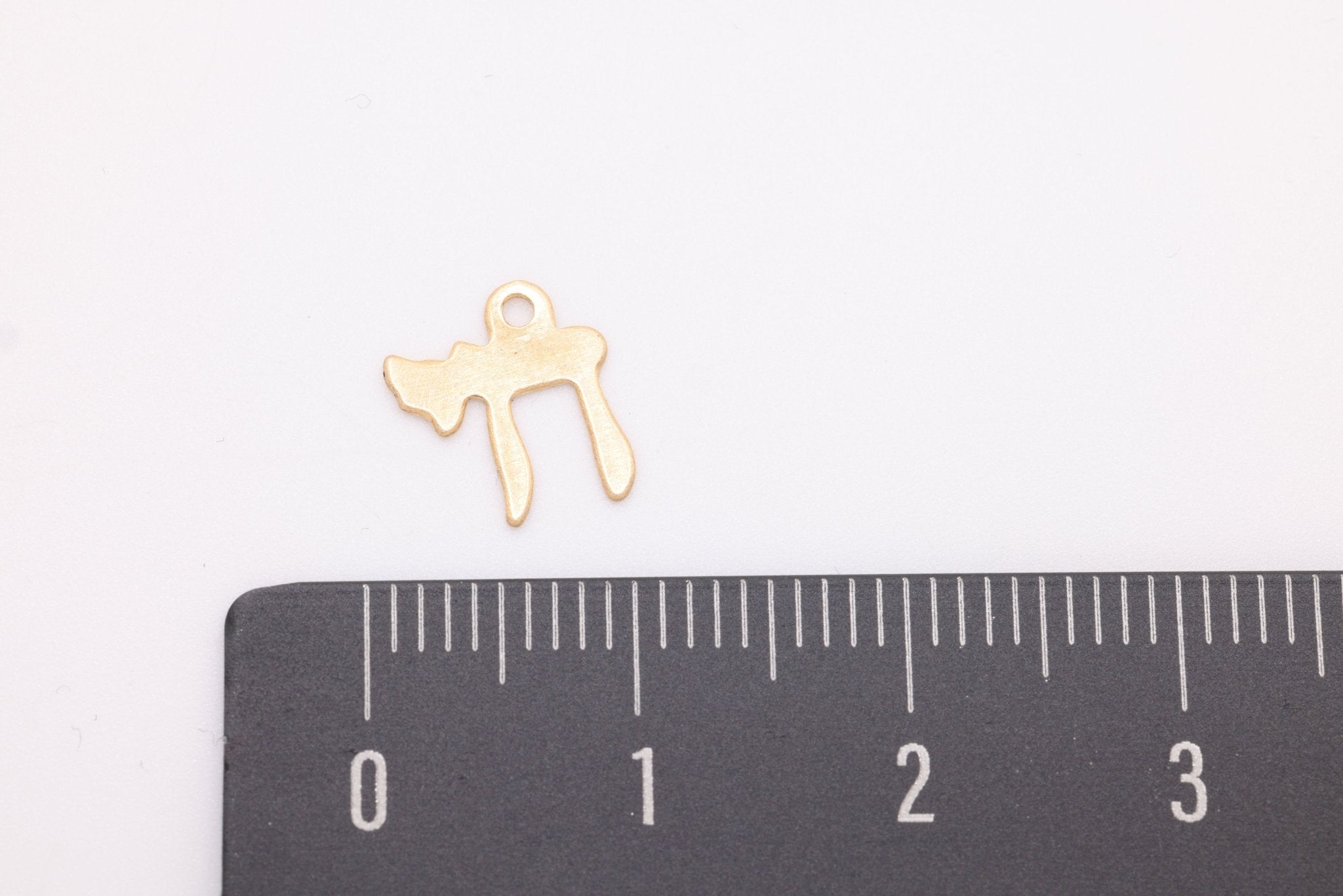 Chai Symbol Charm, Wholesale, 14/20 Gold - Filled, 10mm x 8mm, "Life" - HarperCrown
